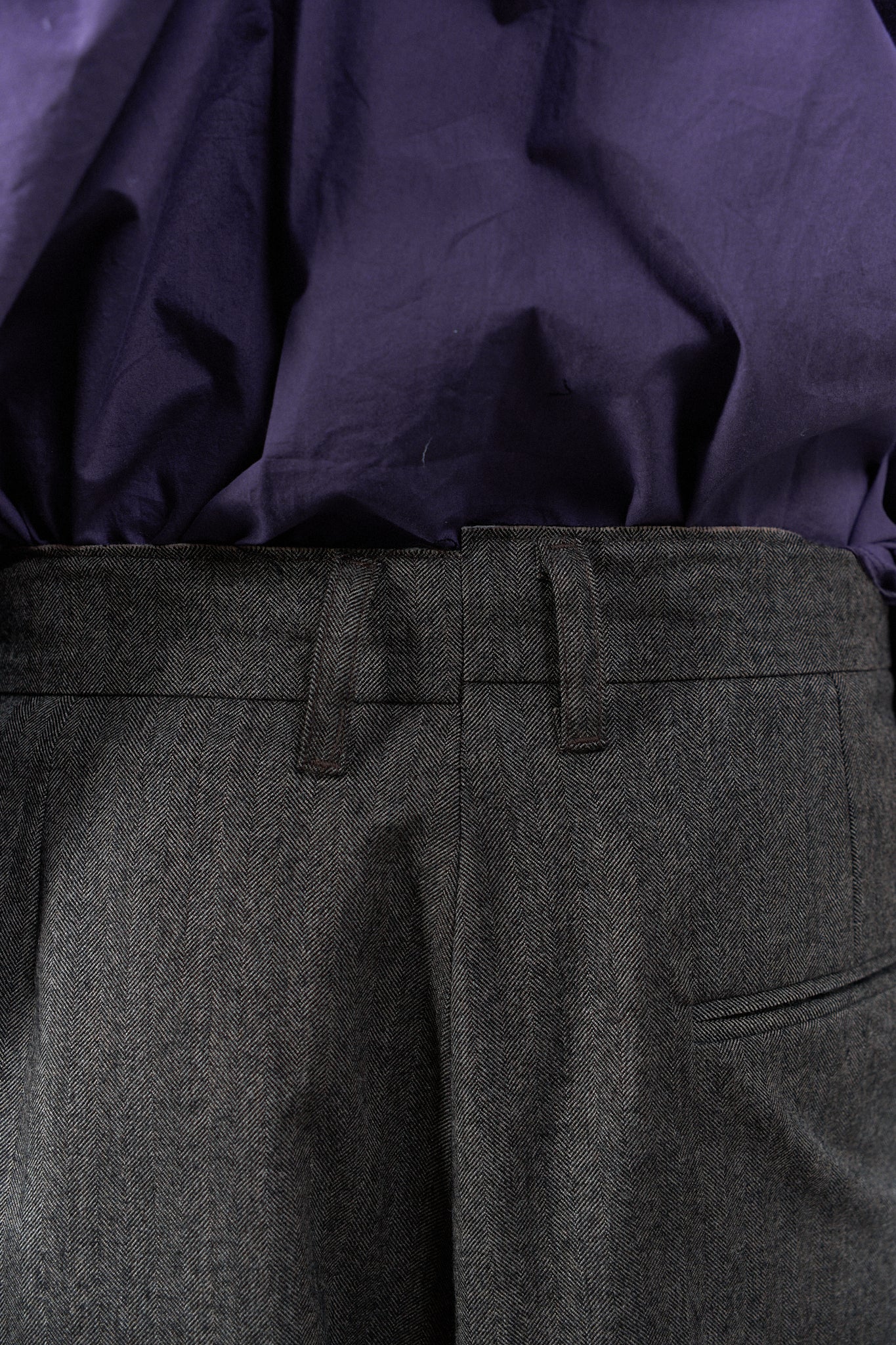 BROWN HERRINGBONE SUIT PANTS