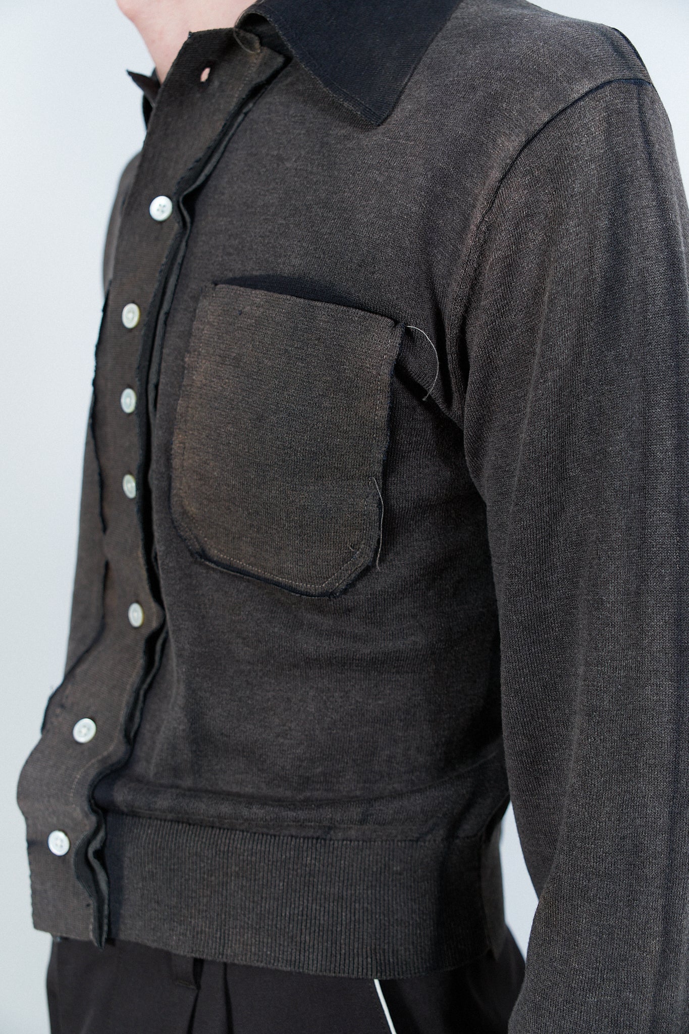 FADE OUT BLACK 70S CARDIGAN