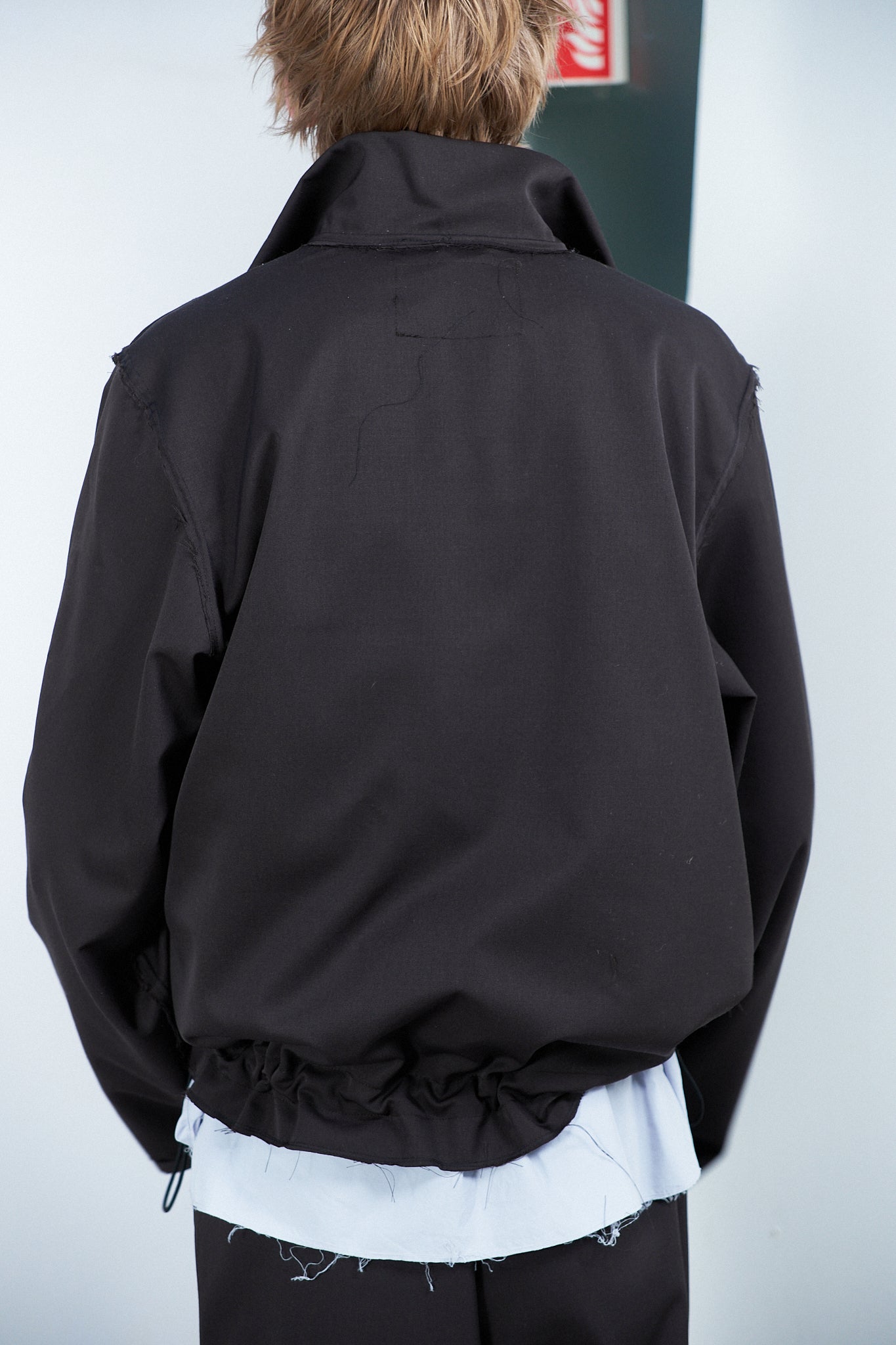 DARK BROWN WOOL TRACK JACKET