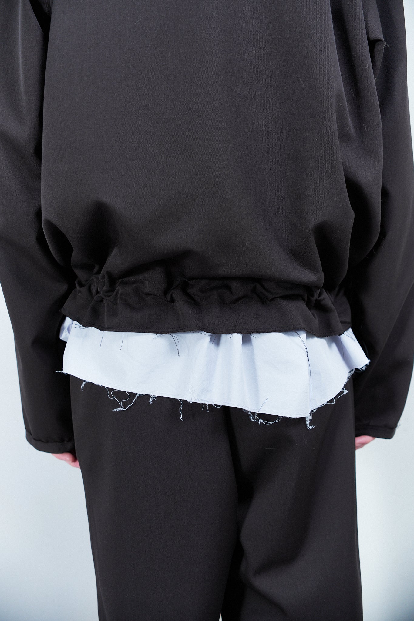 DARK BROWN WOOL TRACK JACKET