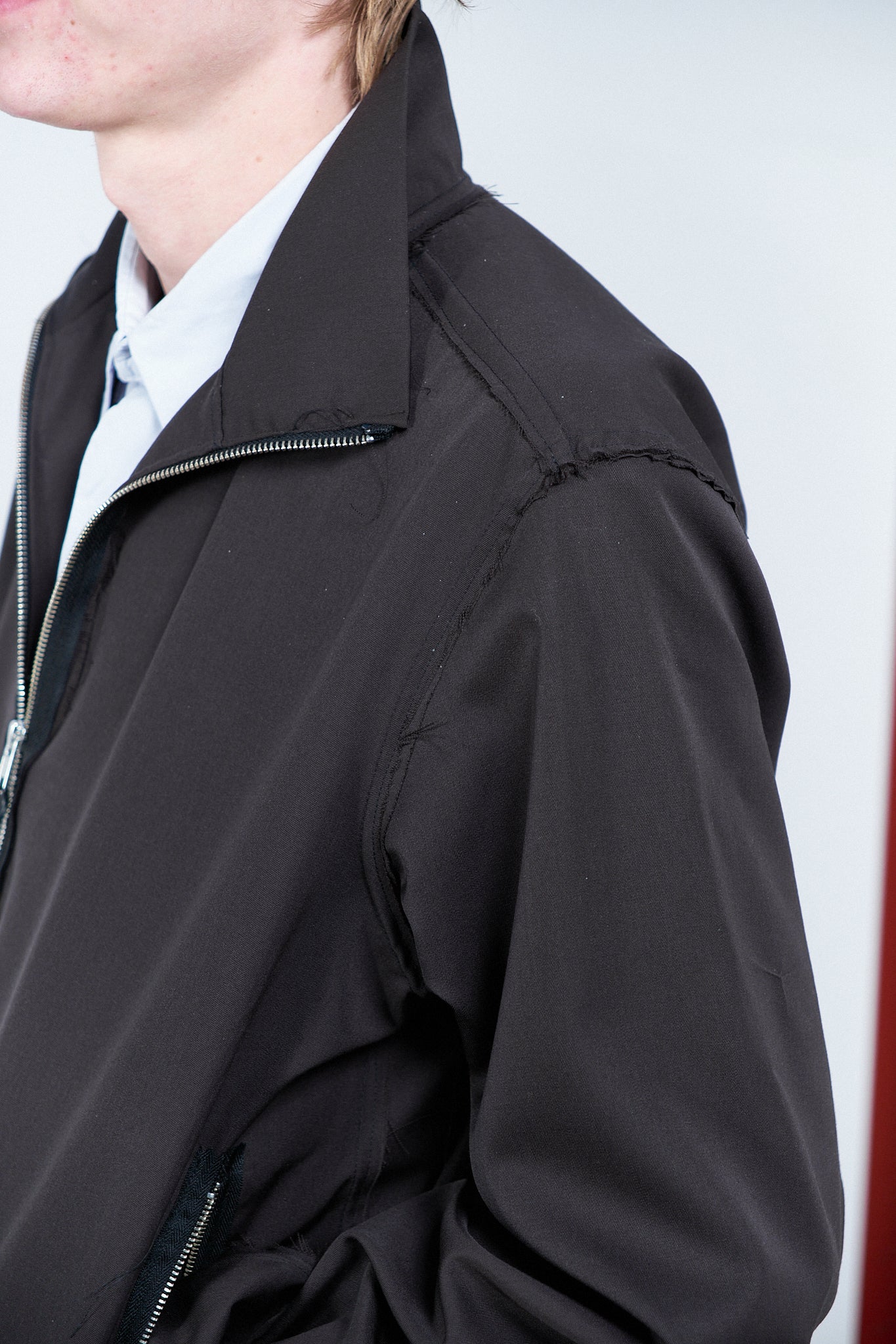 DARK BROWN WOOL TRACK JACKET