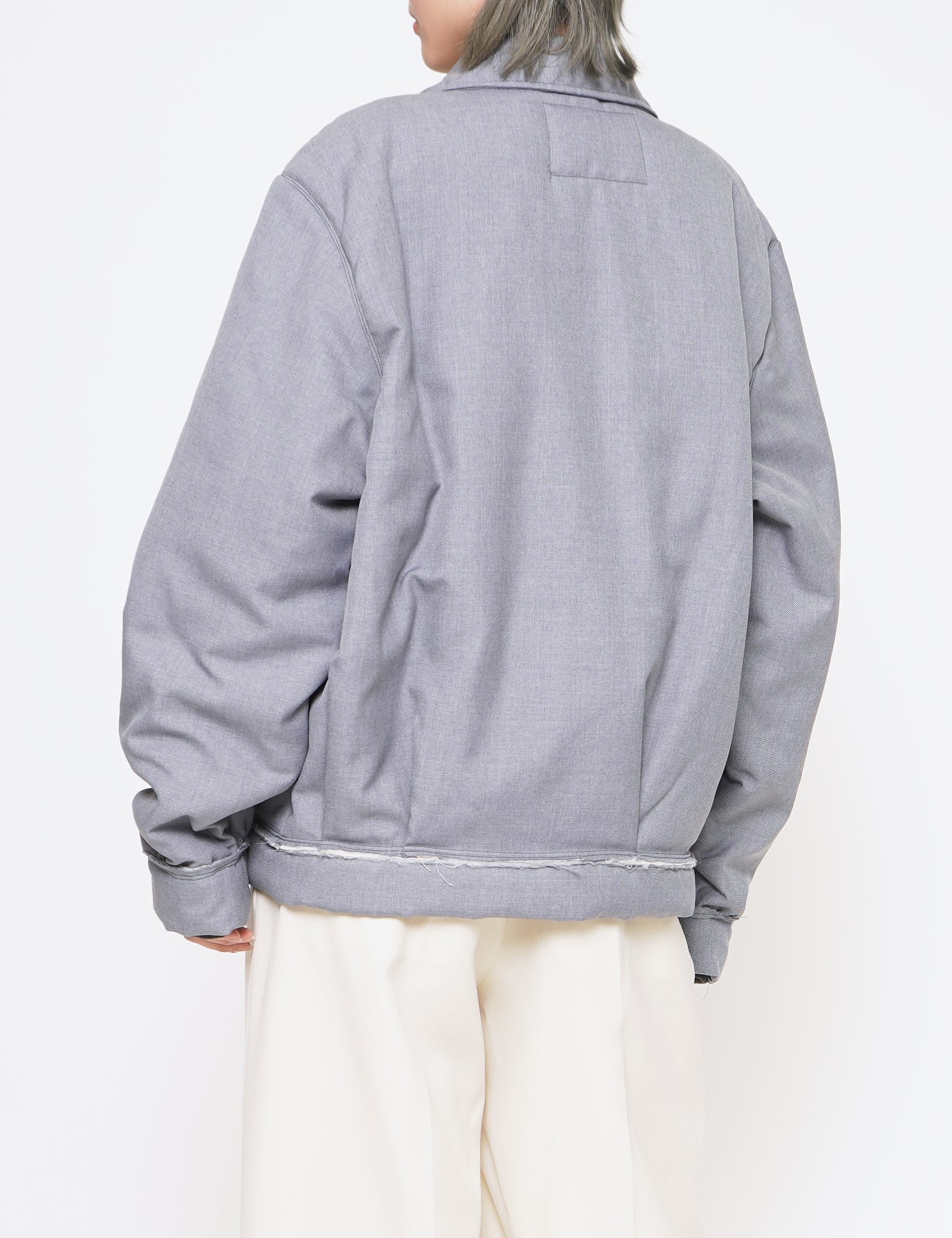 GREY REVERSIBLE PUFFED SIMPLE JACKET