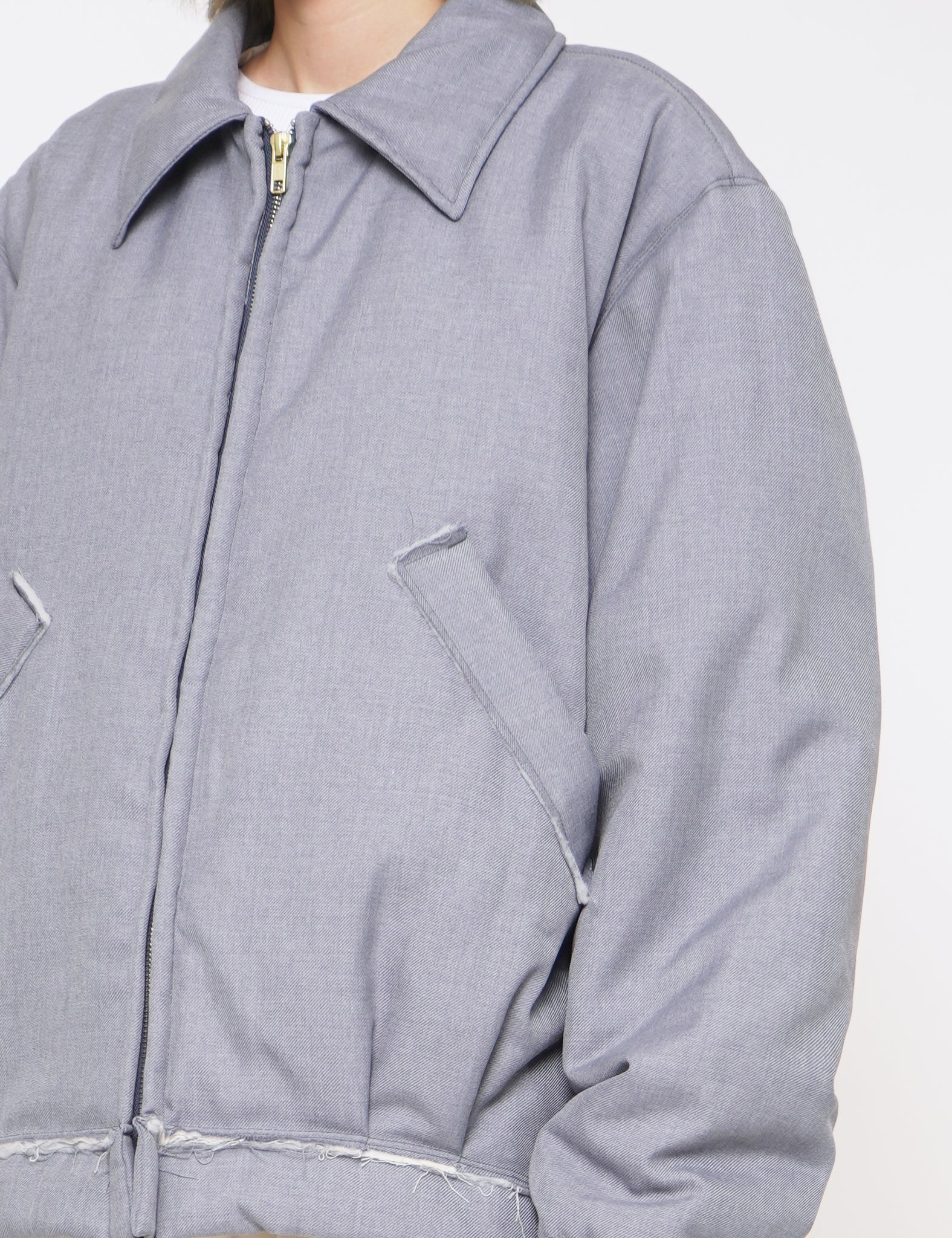 GREY REVERSIBLE PUFFED SIMPLE JACKET
