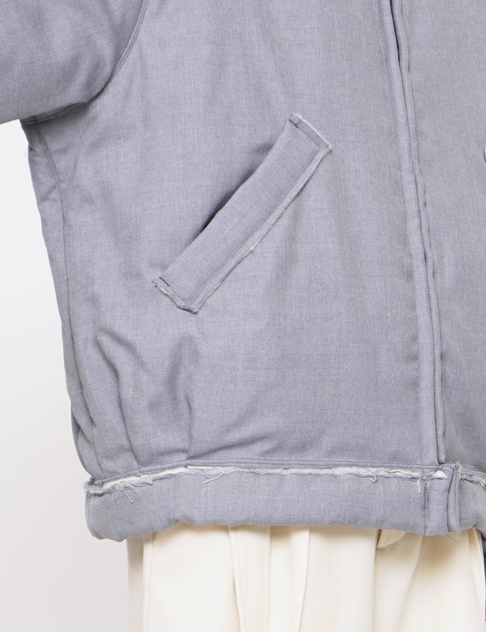 GREY REVERSIBLE PUFFED SIMPLE JACKET