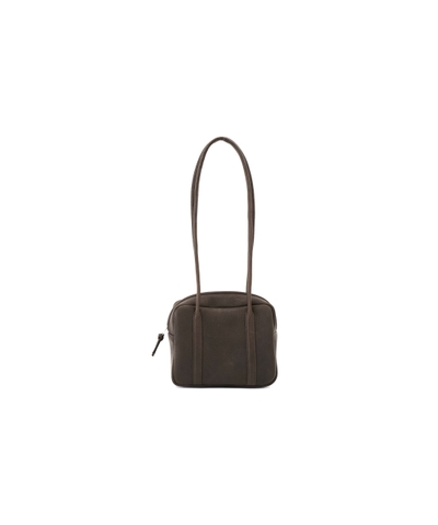 DARK BROWN SQUARE BOSTON LONG HANDLE MINI BAG DA106