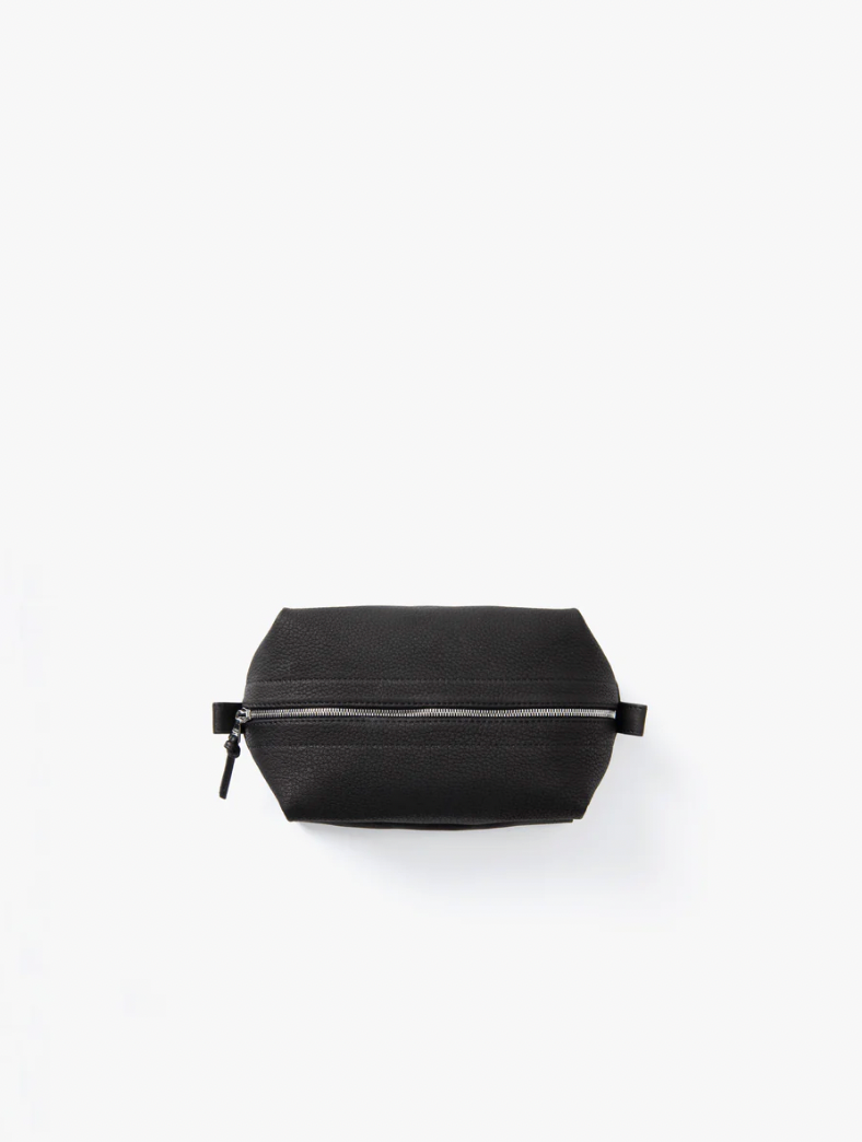 Aeta BLACK DEER LEATHER DOUBLE FACED POUCH M AW25