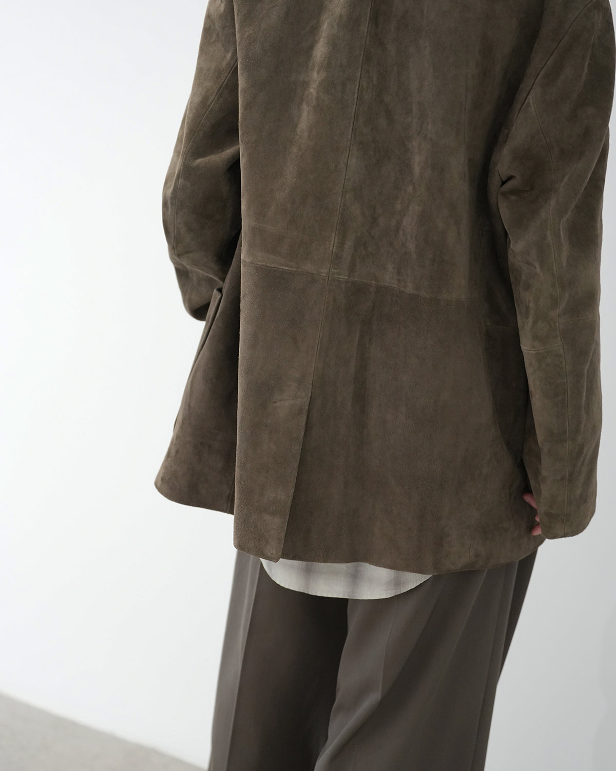 OLIVE GOAT SUEDE BLAZER