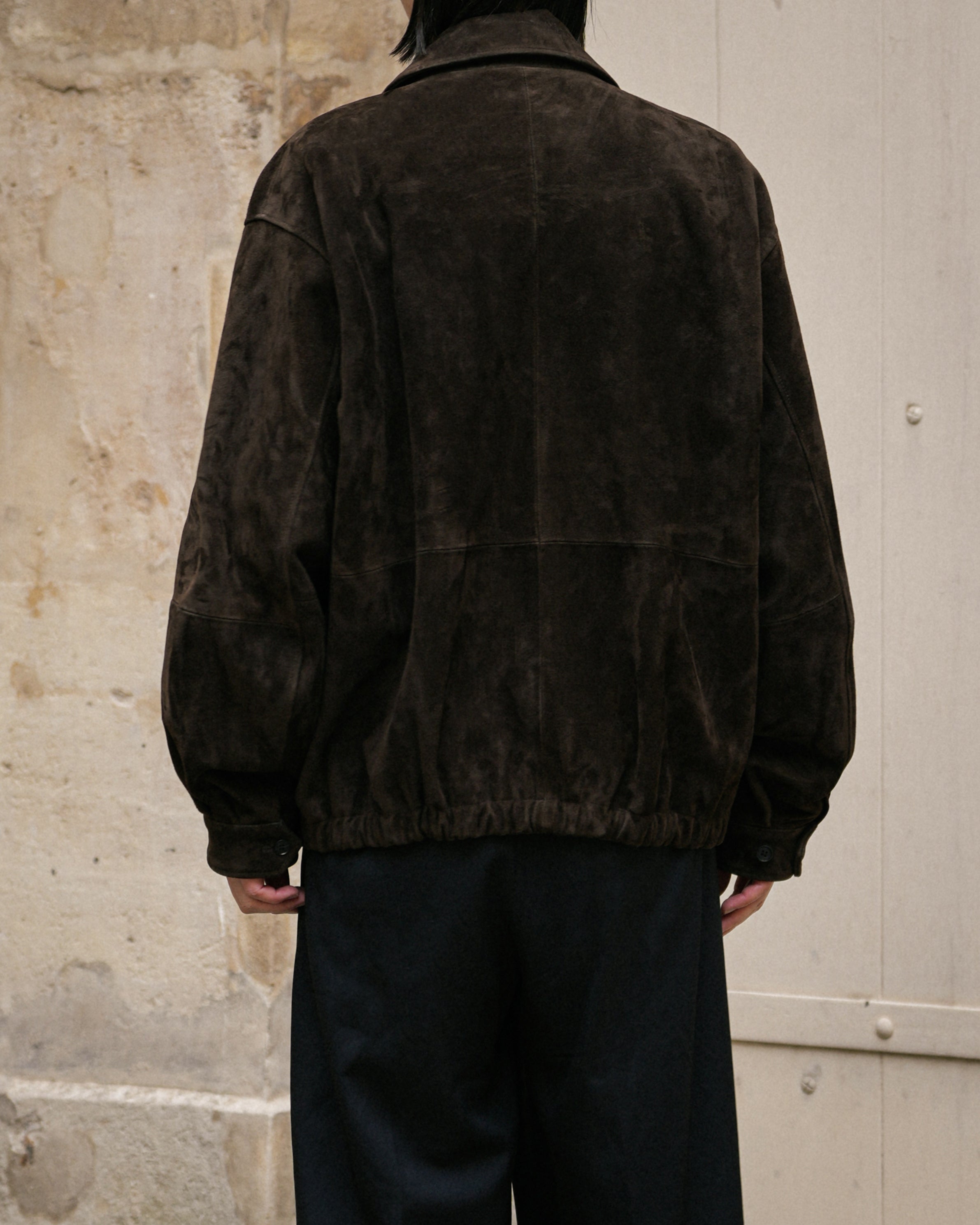 BROWN GOAT SUEDE ZIP JACKET