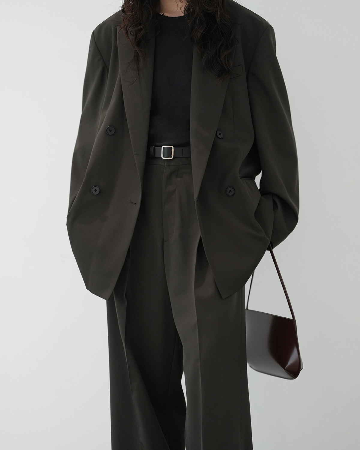 GREY KHAKI DOUBLE BREASTED BLAZER