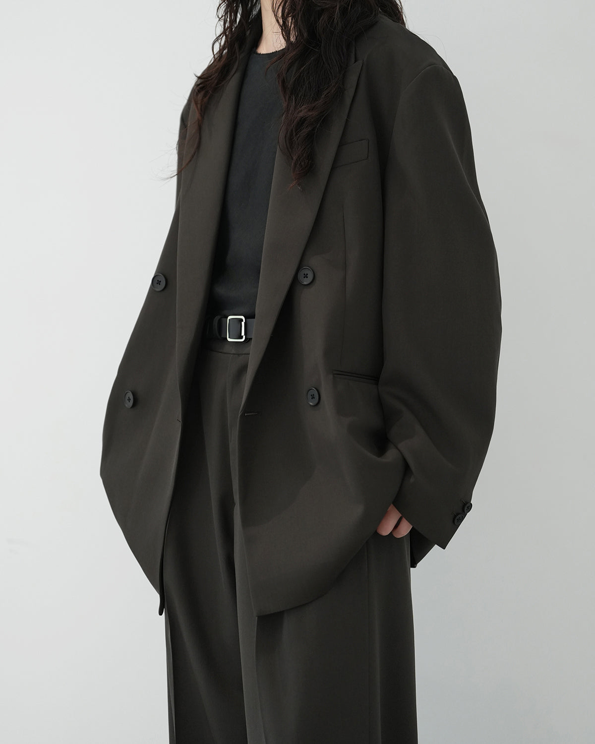 GREY KHAKI DOUBLE BREASTED BLAZER
