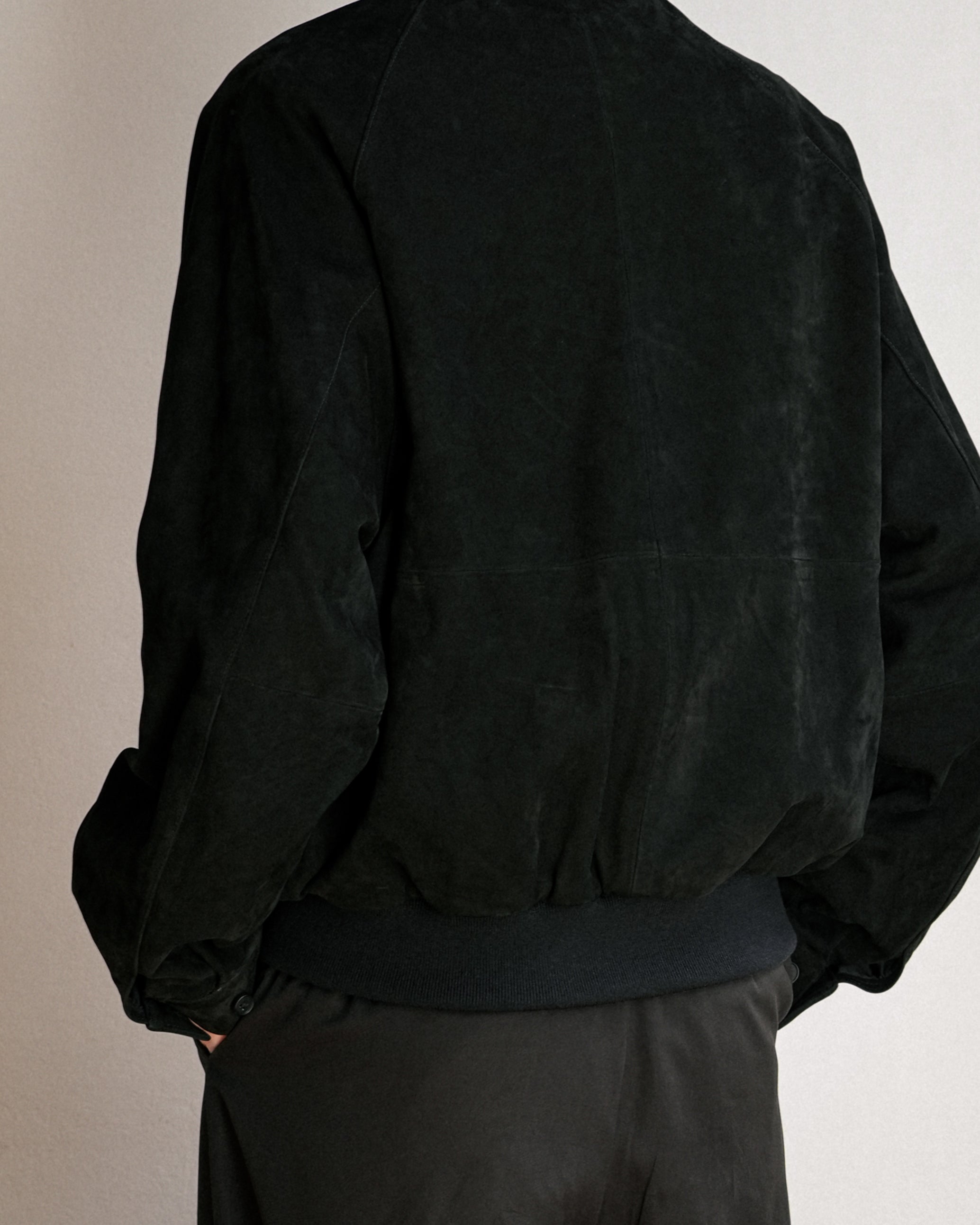 BLACK COW NUBUCK SWING TOP JACKET