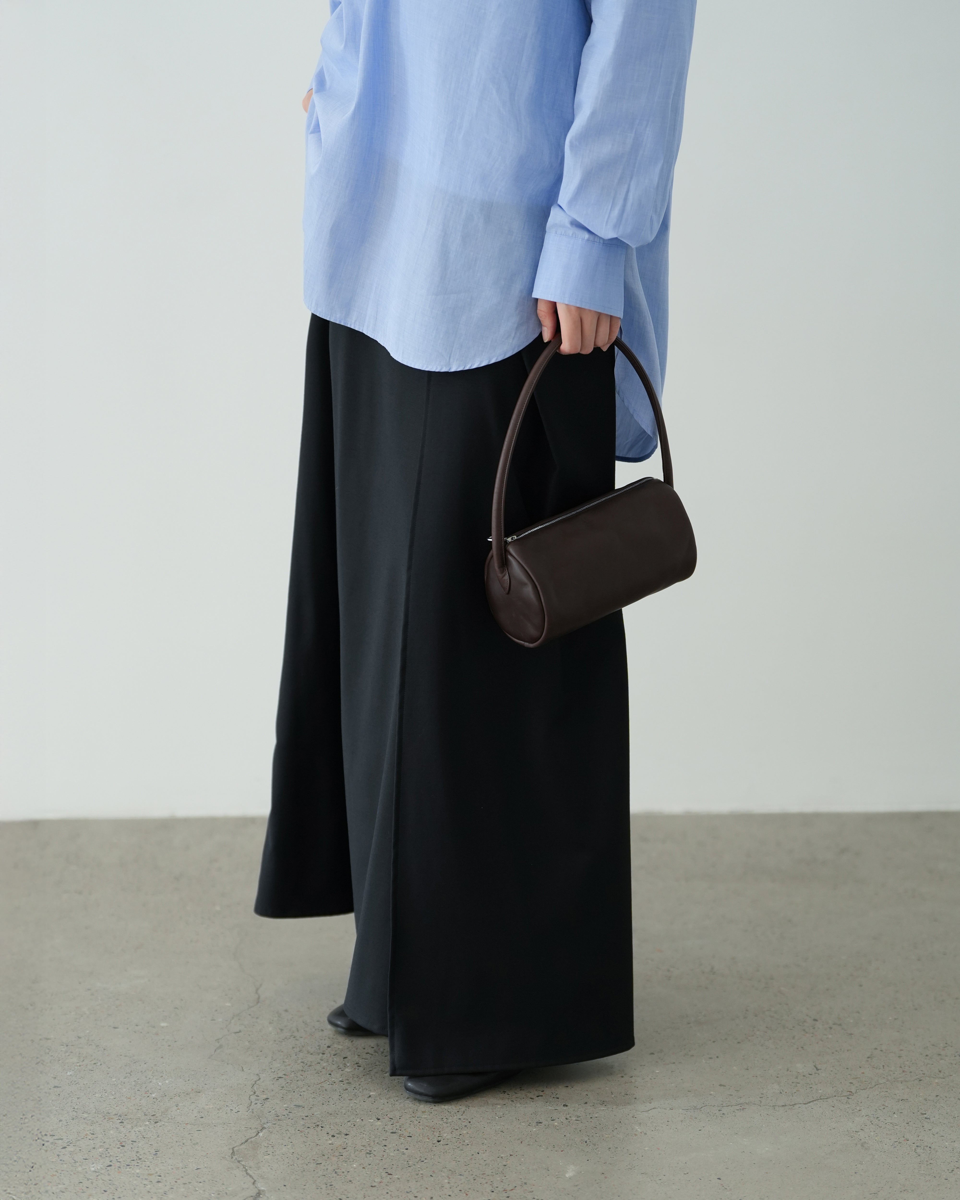 BLUE SMOOTH COTTON OVERSIZED SKIPPER SHIRT