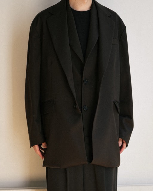 BLACK OVERSIZED LAYERED COMBINATION JACKET