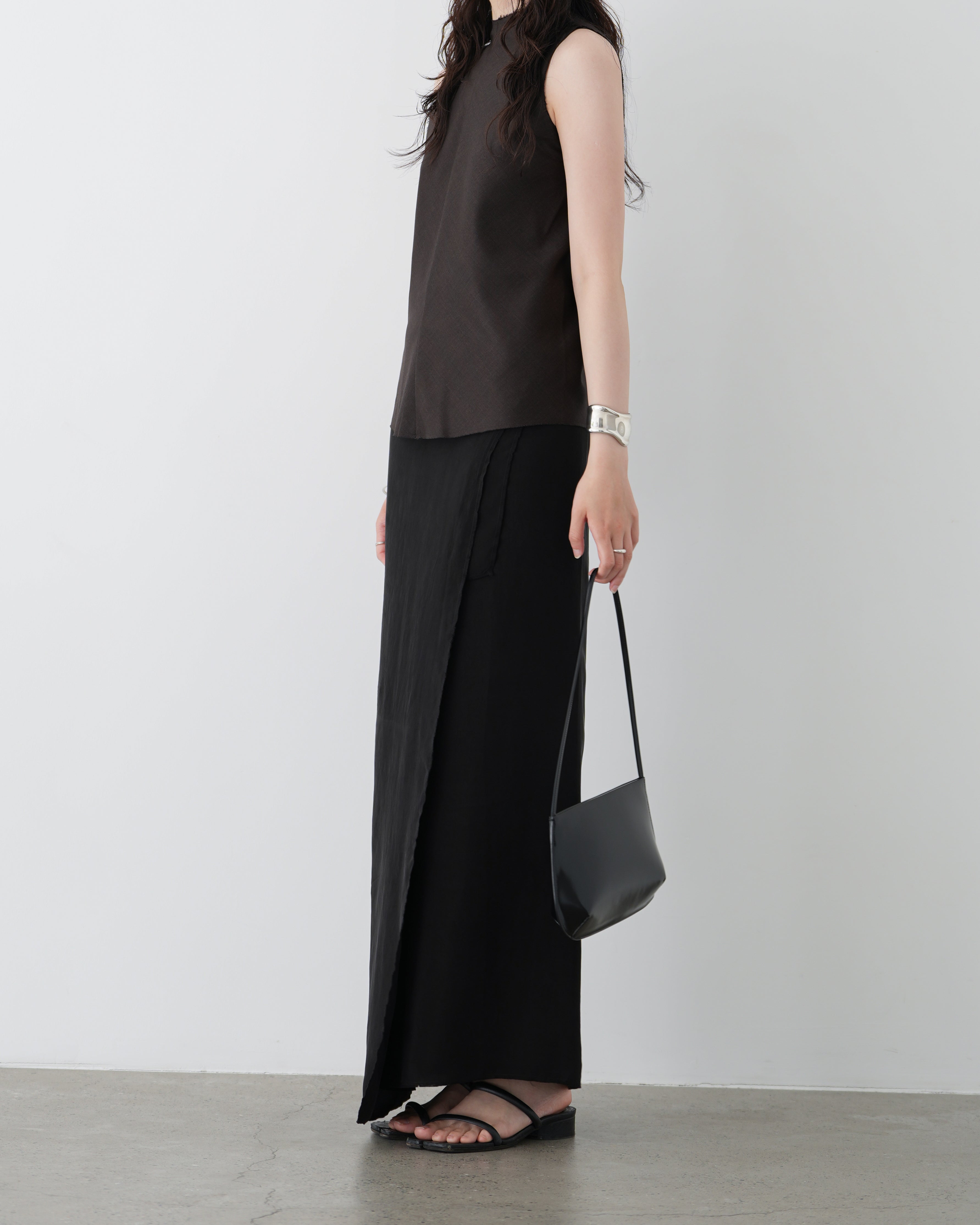 BROWN FINE WOOL CENTER SEAMS TOP