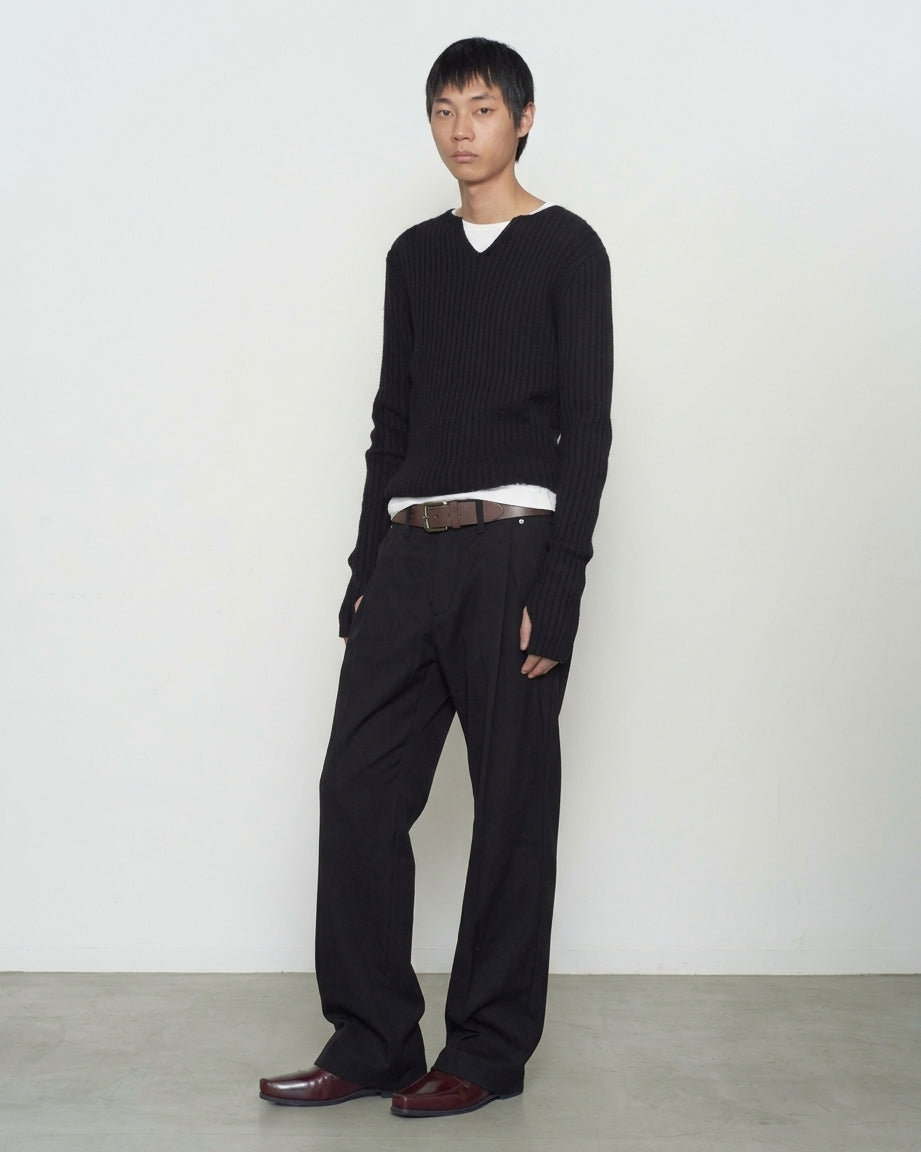 BLACK 3D TWISTED CHINO PANTS