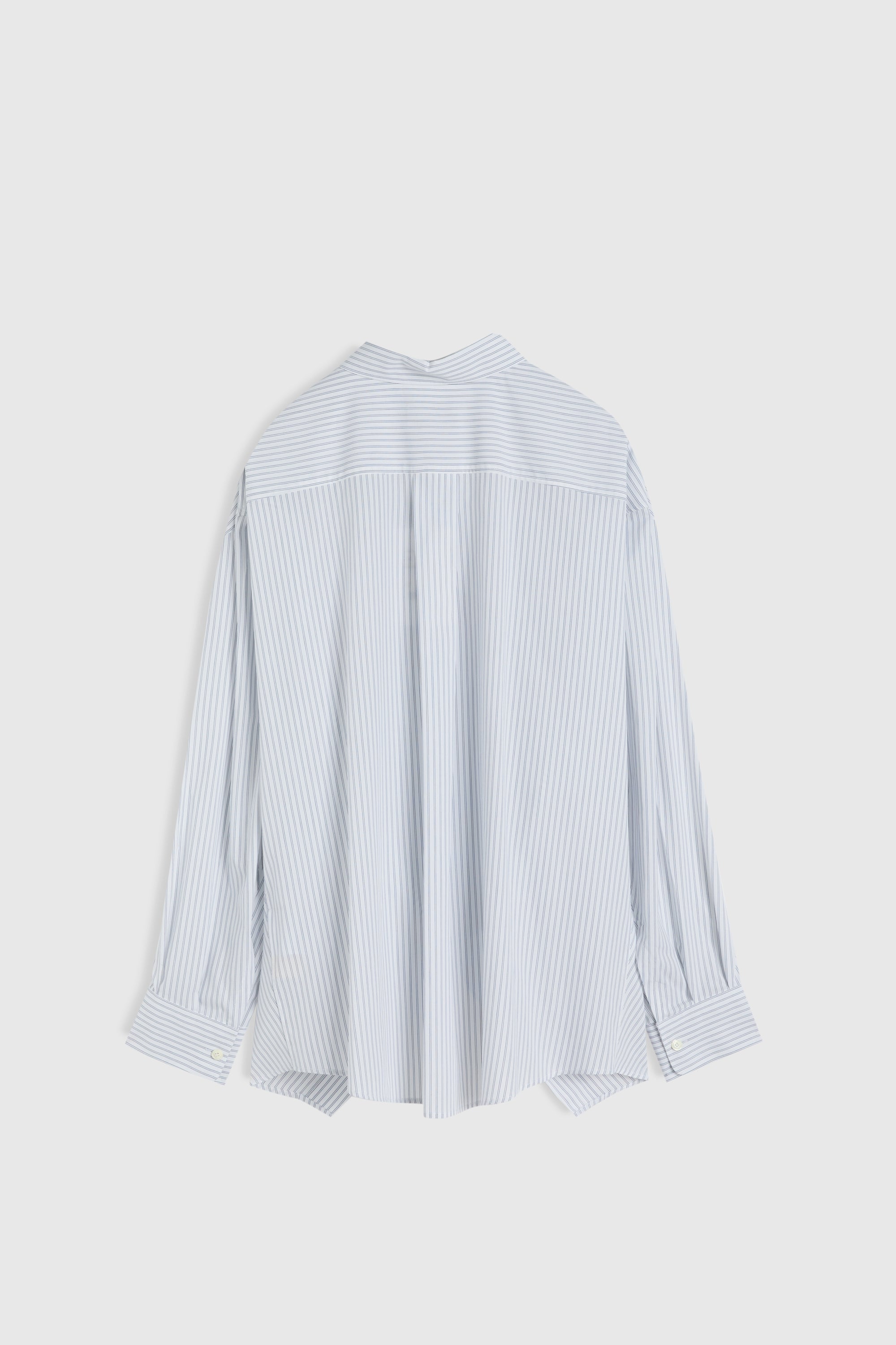 WHITE GREY PIN STRIPED COTTON SHIRT