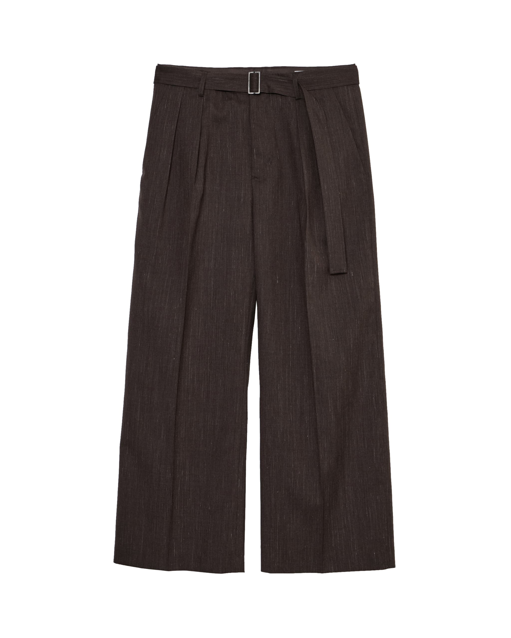 BROWN BELTED BAGGY TROUSERS