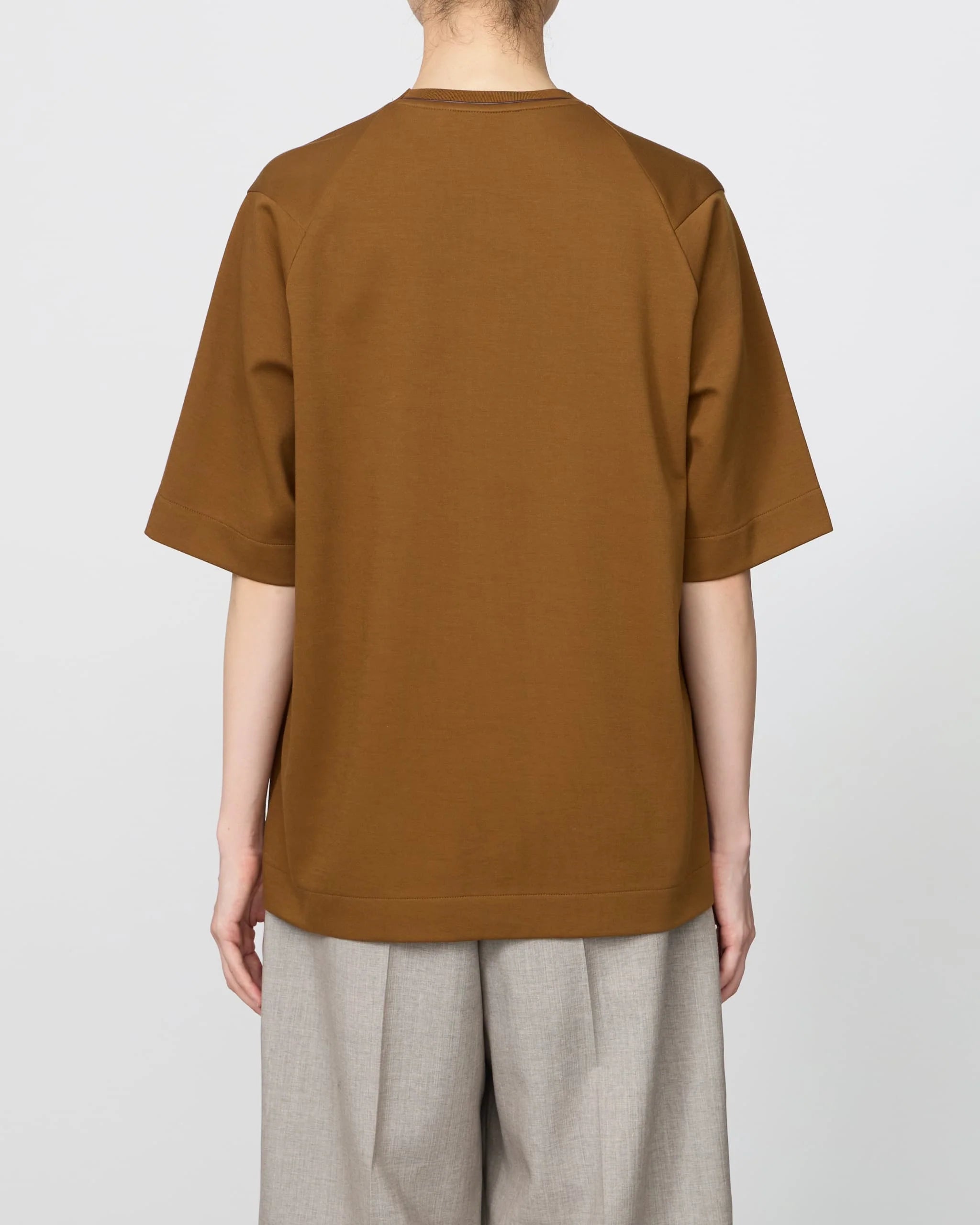BROWN HALF-SLEEVED T-SHIRT