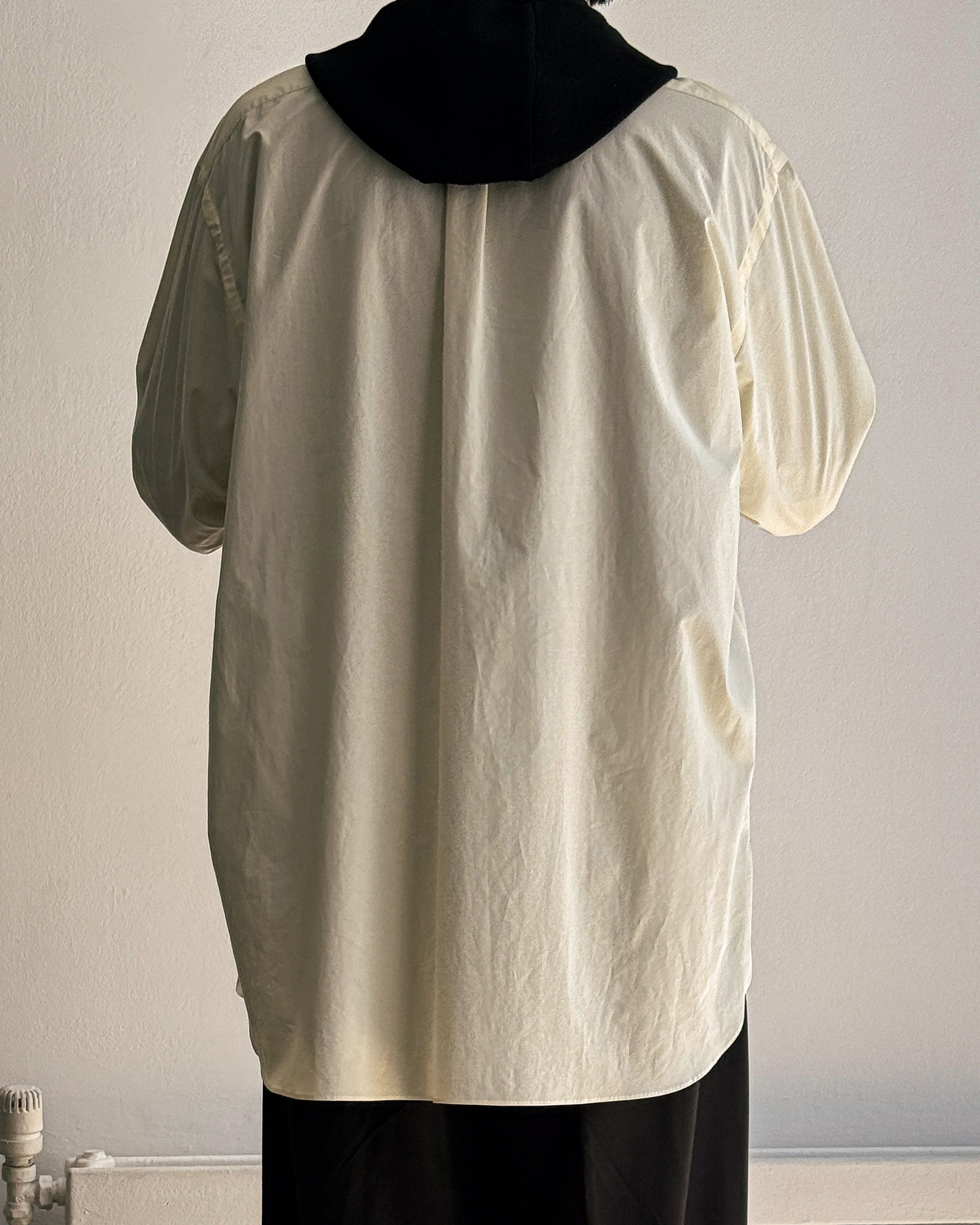 YELLOW SUVIN COTTON OVERSIZED REGULAR COLLAR SHIRT