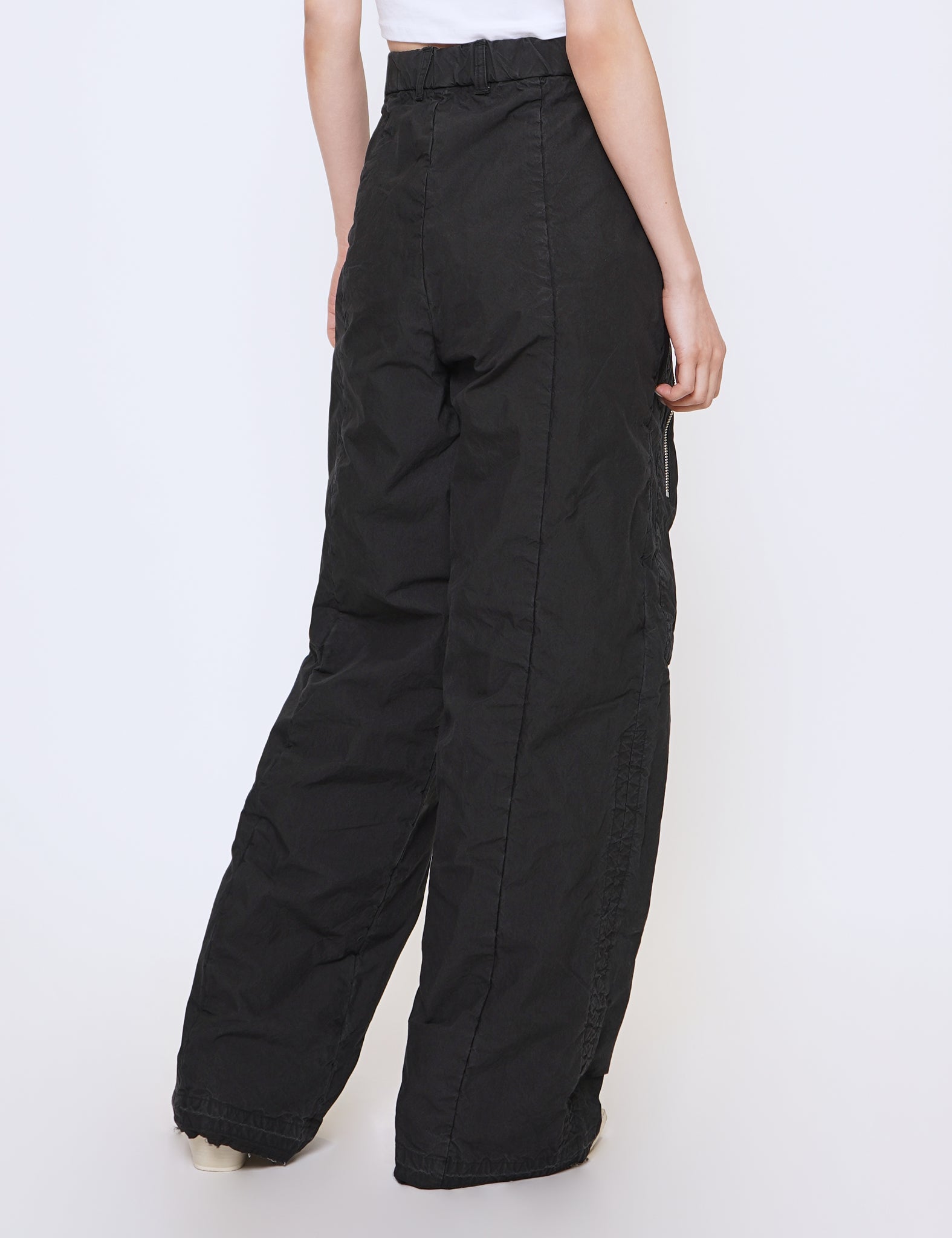 BLACK TYPE 69 COTTON NYLON TYPEWRITER PANTS