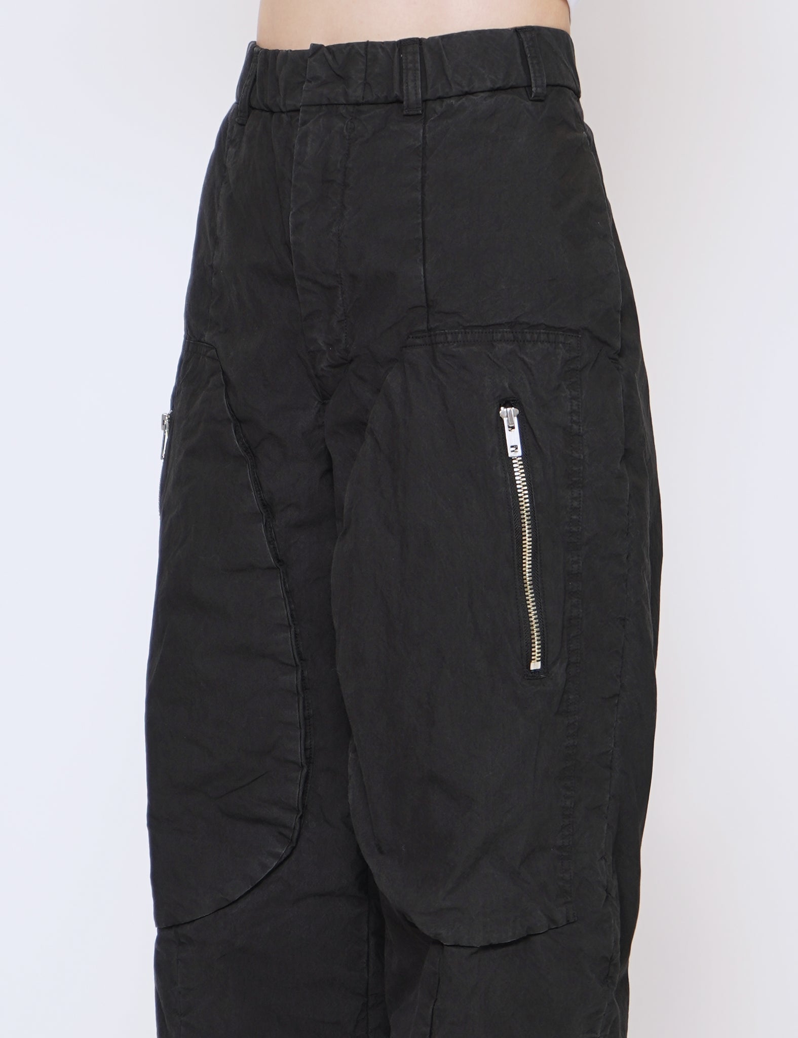 BLACK TYPE 69 COTTON NYLON TYPEWRITER PANTS