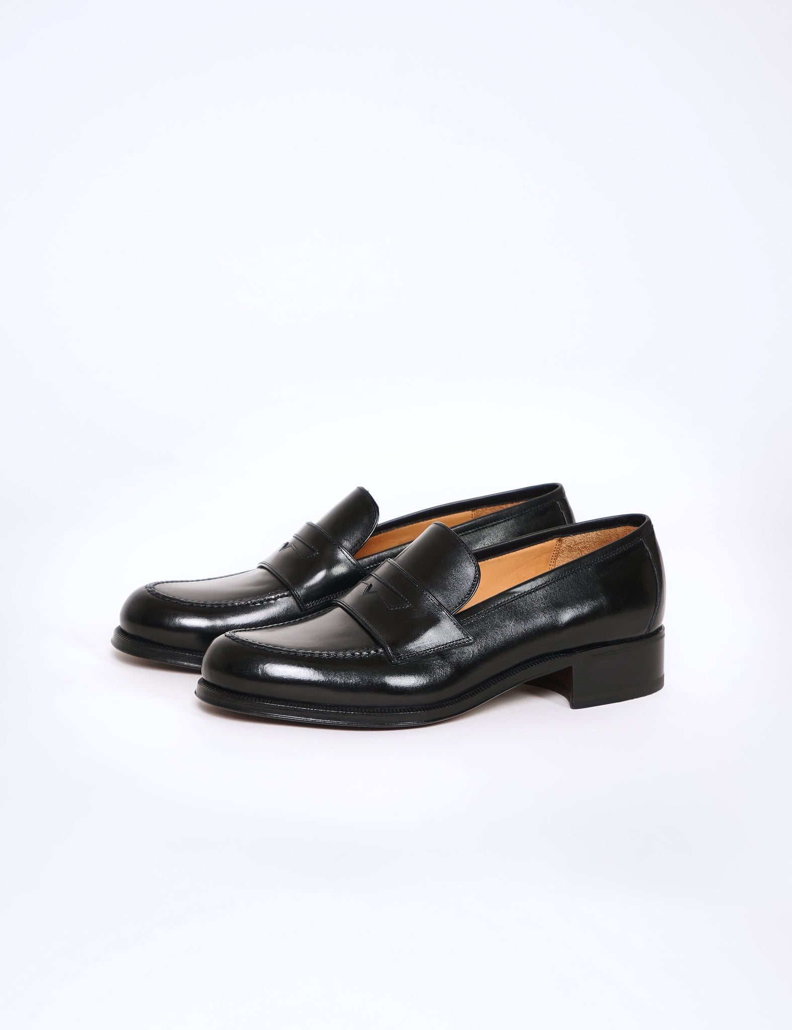 BLACK CROMO LEATHER PENNY LOAFER