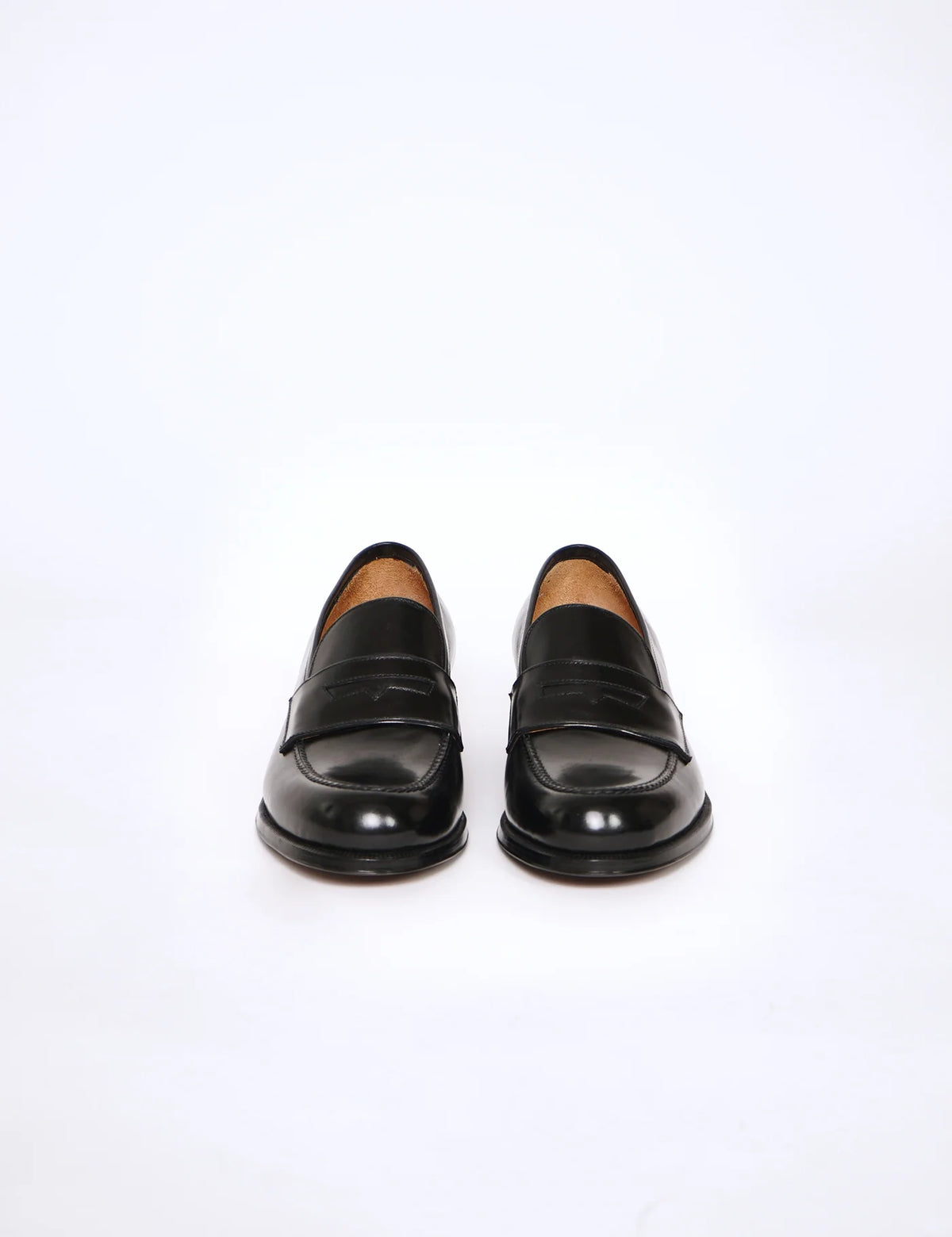 BLACK CROMO LEATHER PENNY LOAFER - Y24515