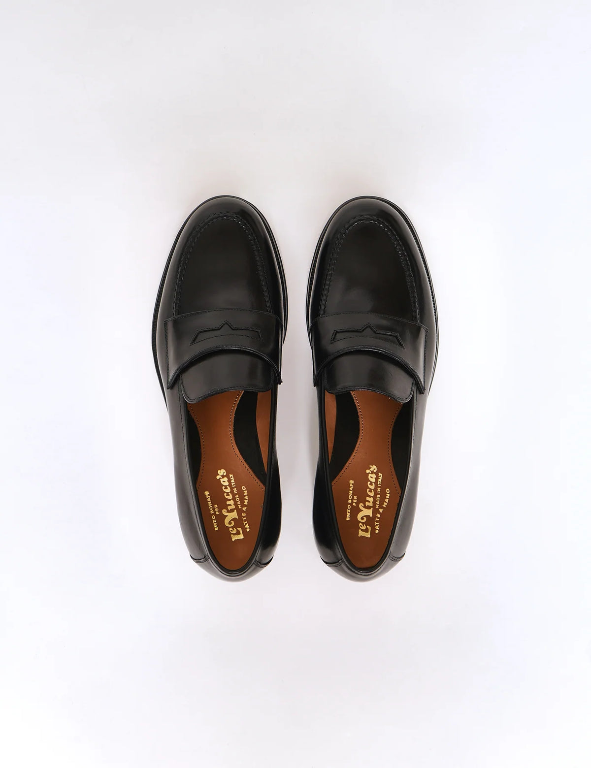 BLACK CROMO LEATHER PENNY LOAFER - Y24515