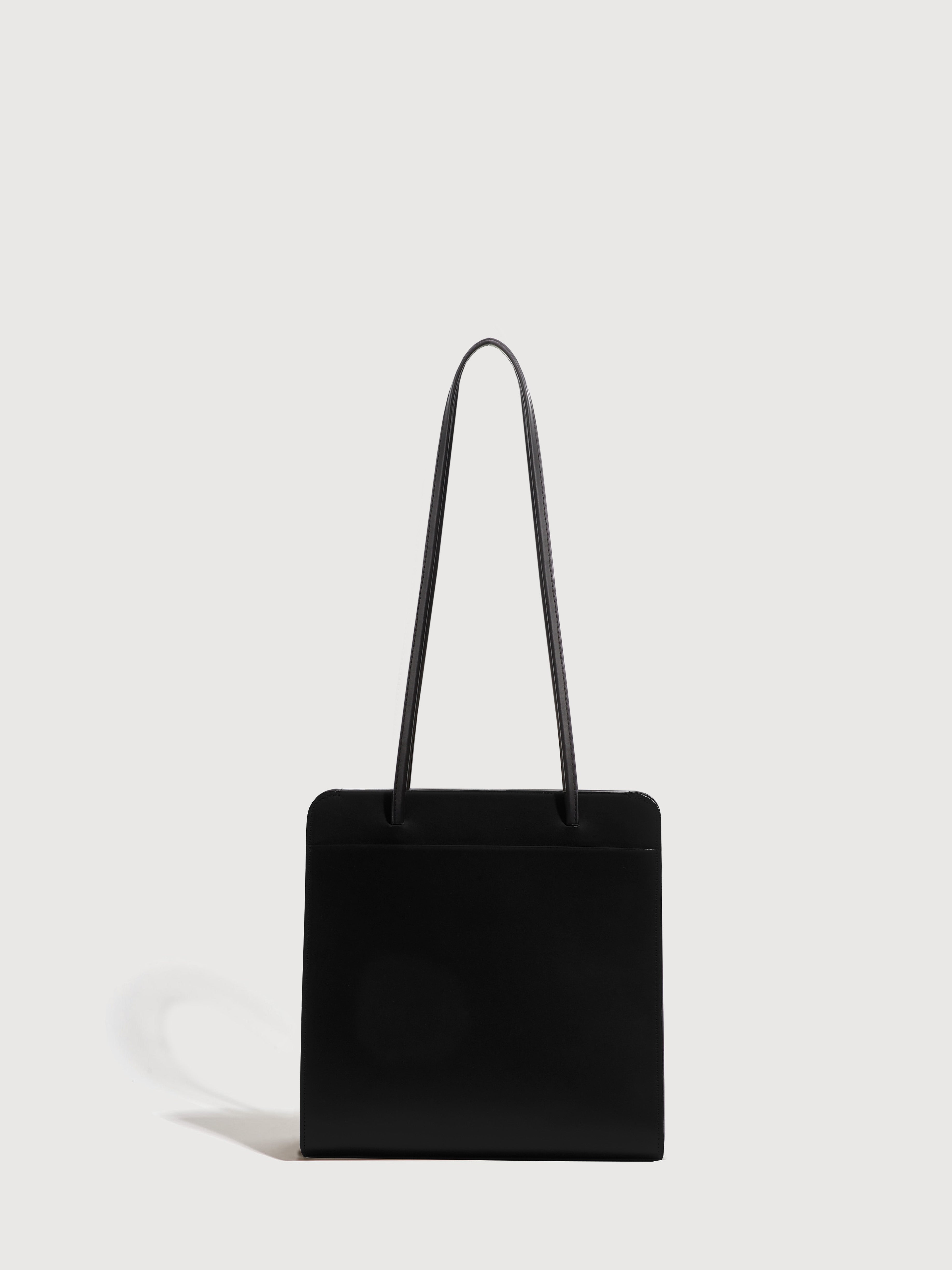 NOIR BLACK CALF LEATHER LISSE BAG