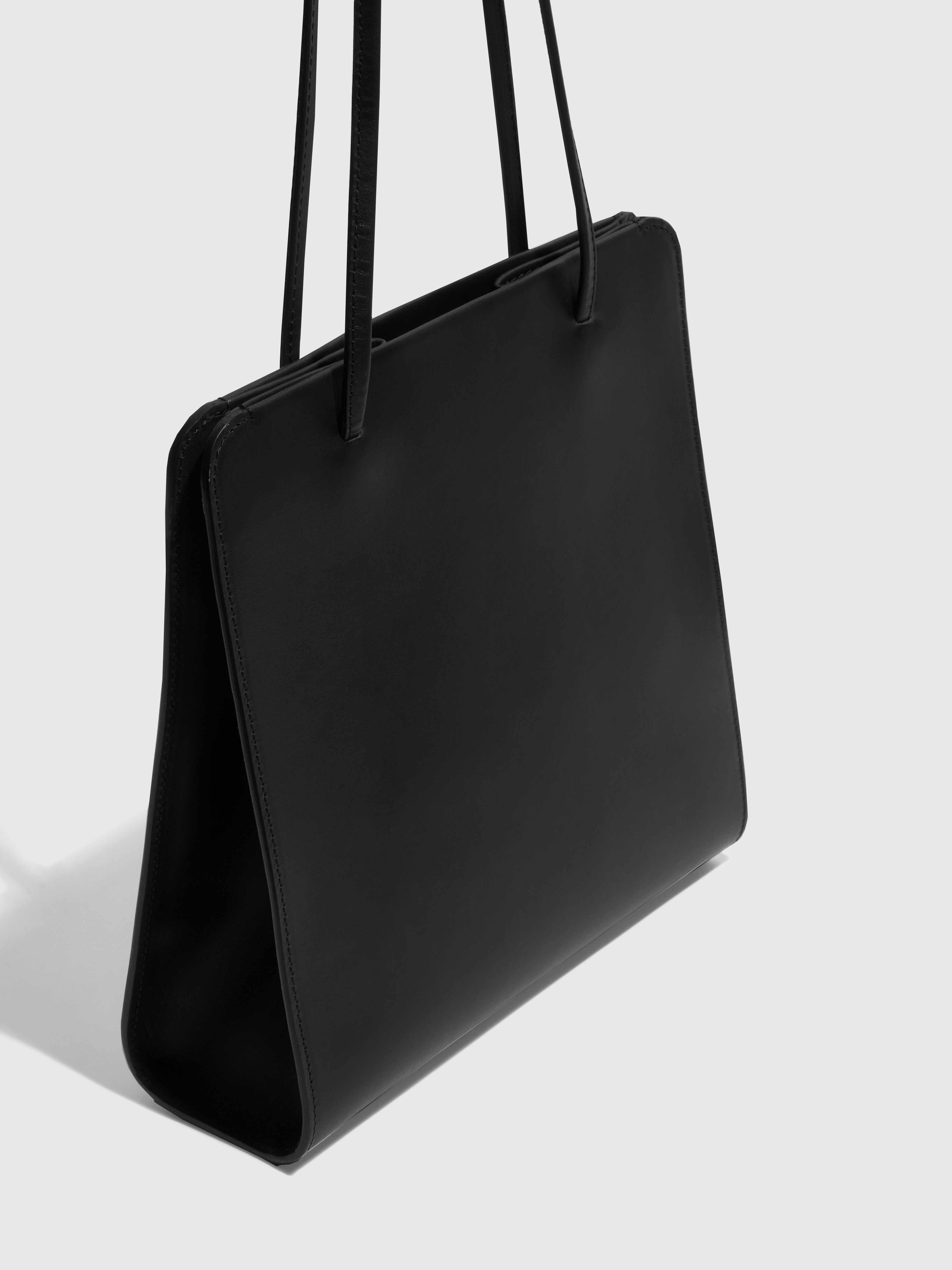 NOIR BLACK CALF LEATHER LISSE BAG