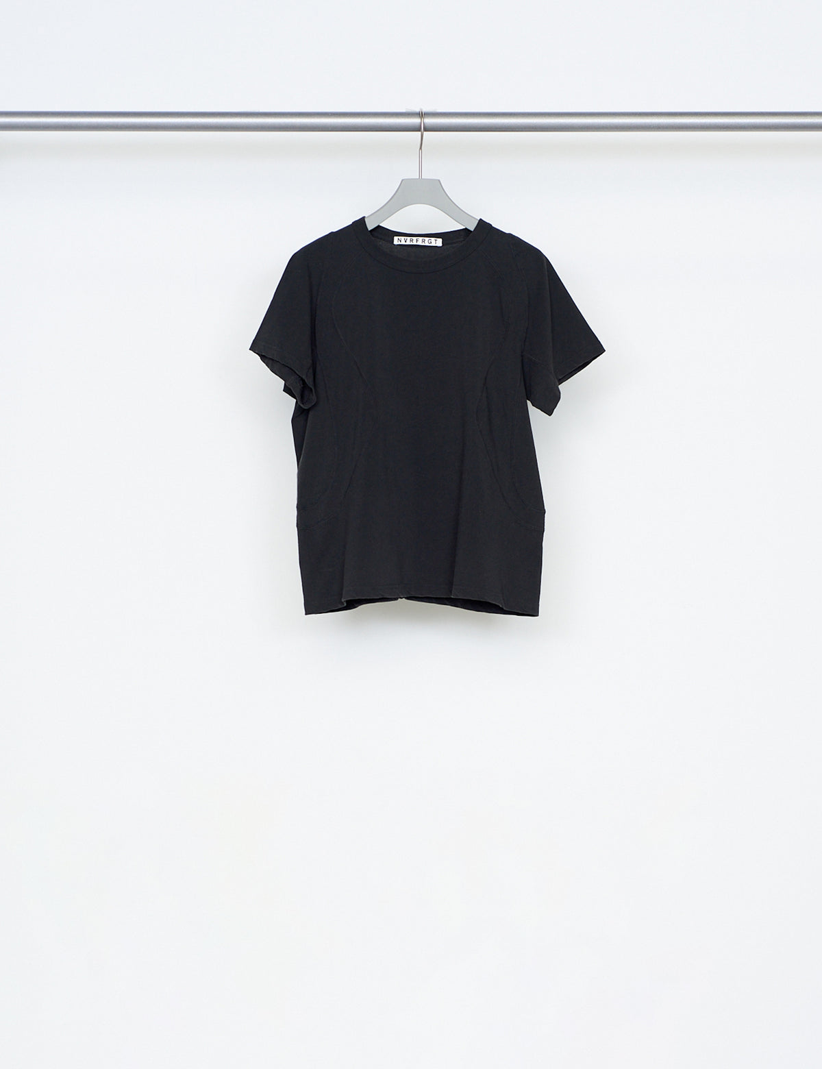 FADED BLACK PANELED HALF SLEEVE T-SHIRT