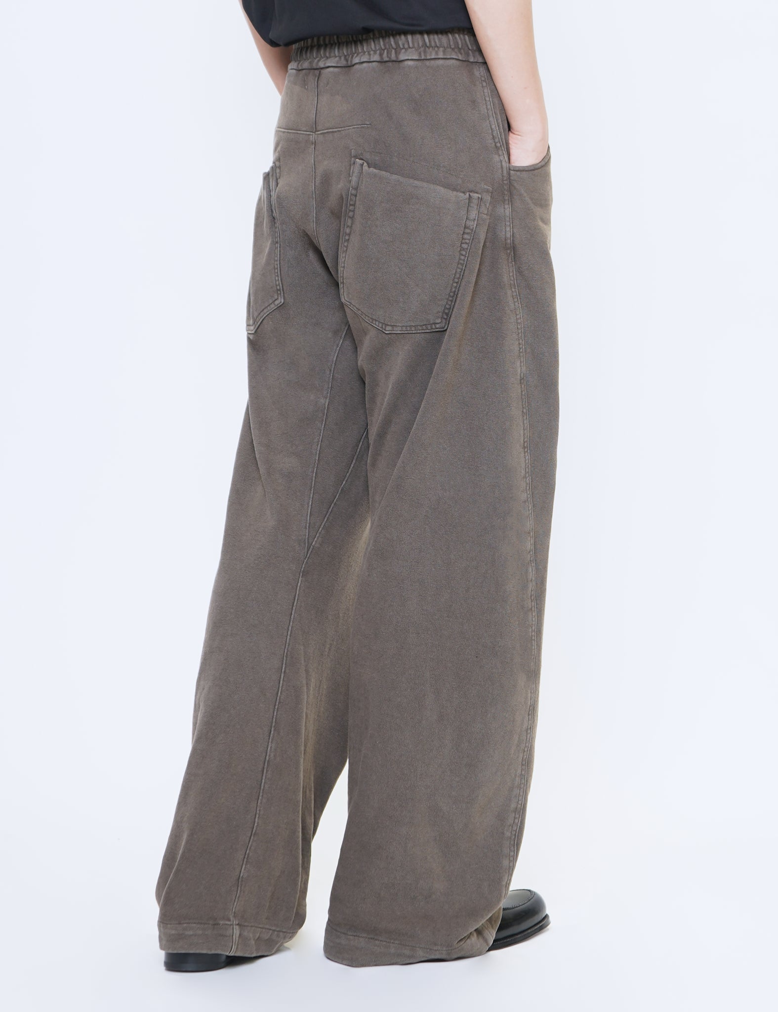 SHABBY BROWN DYED JERSEY TWISTED LOUNGE PANTS