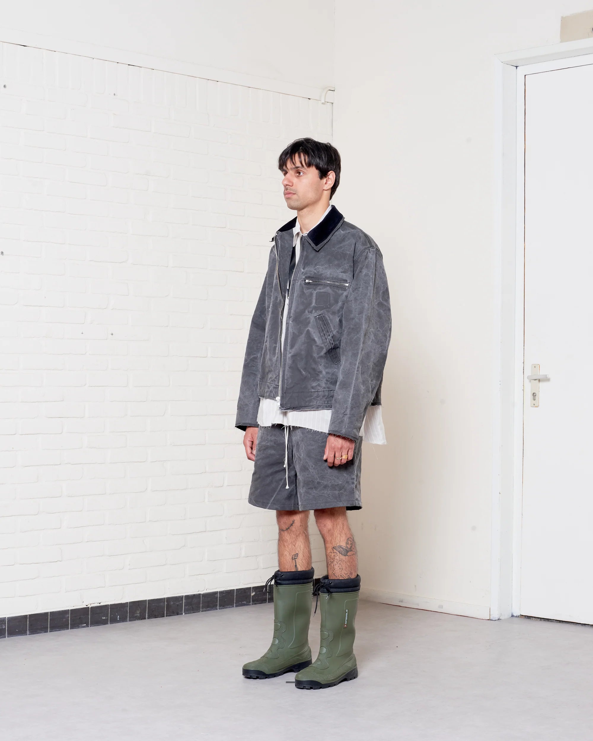 BLACK VINTAGE WASH WORKER JACKET