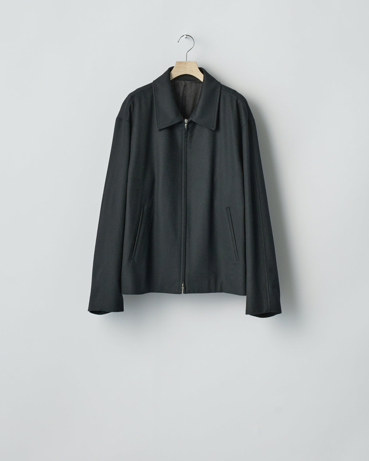 SILK-BACK STAND COLLAR ZIP JACKET – ssstein ssstein stein CUPRO 