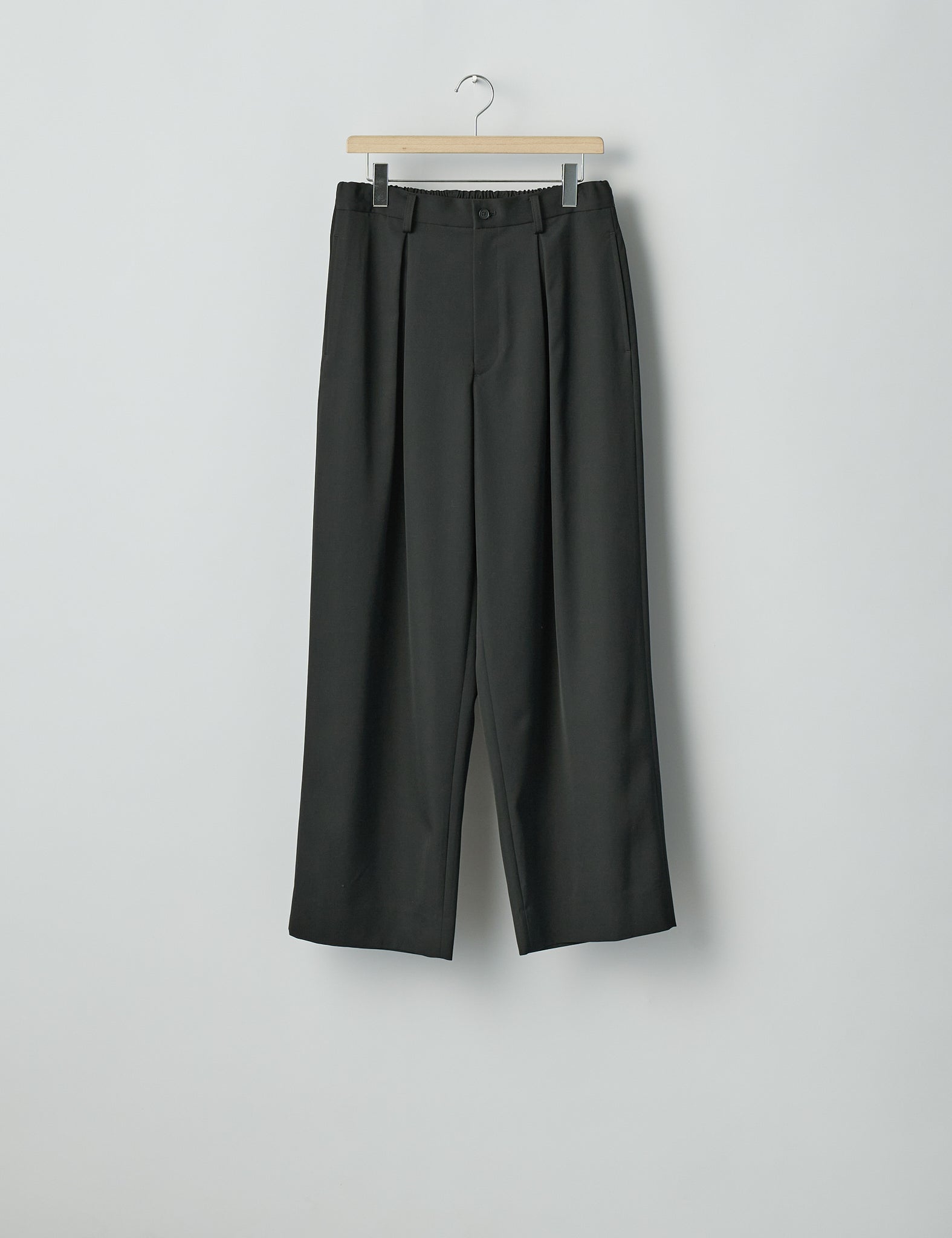 BLACK EASY WIDE TROUSERS