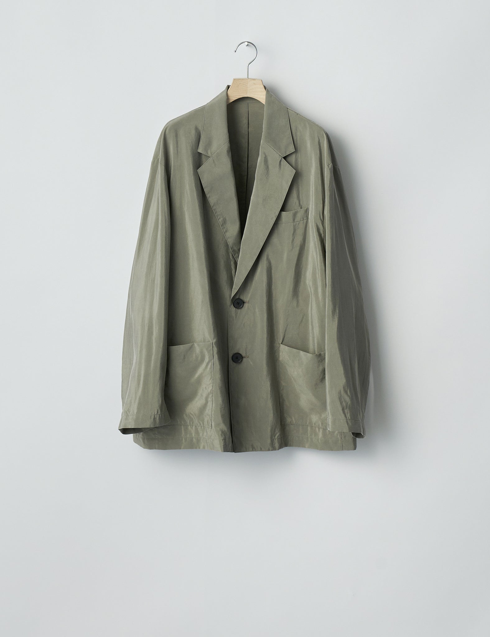 TAUPE SILK NYLON SINGLE BREASTED JACKET