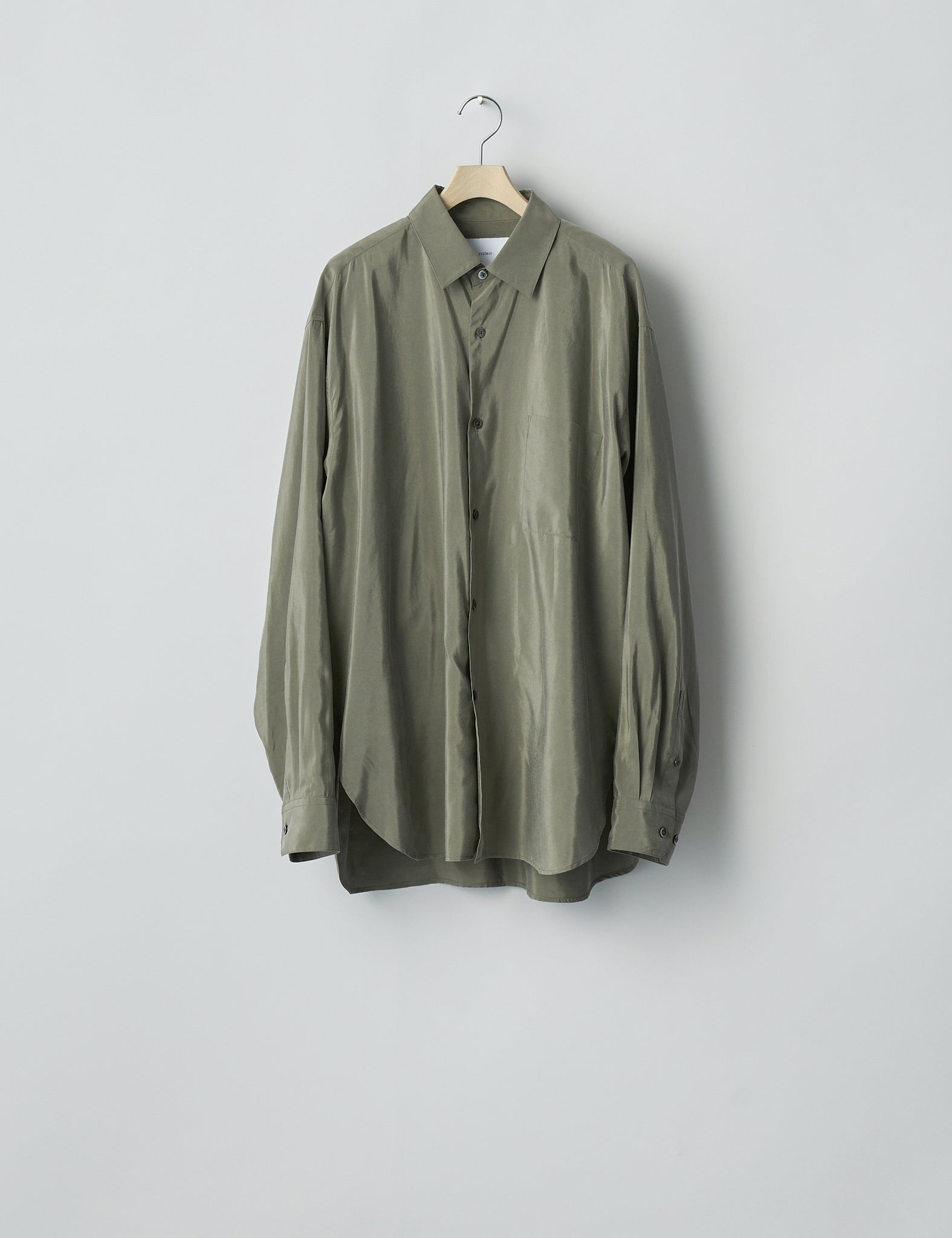 TAUPE SILK NYLON OVERSIZED DOWN PAT SHIRT
