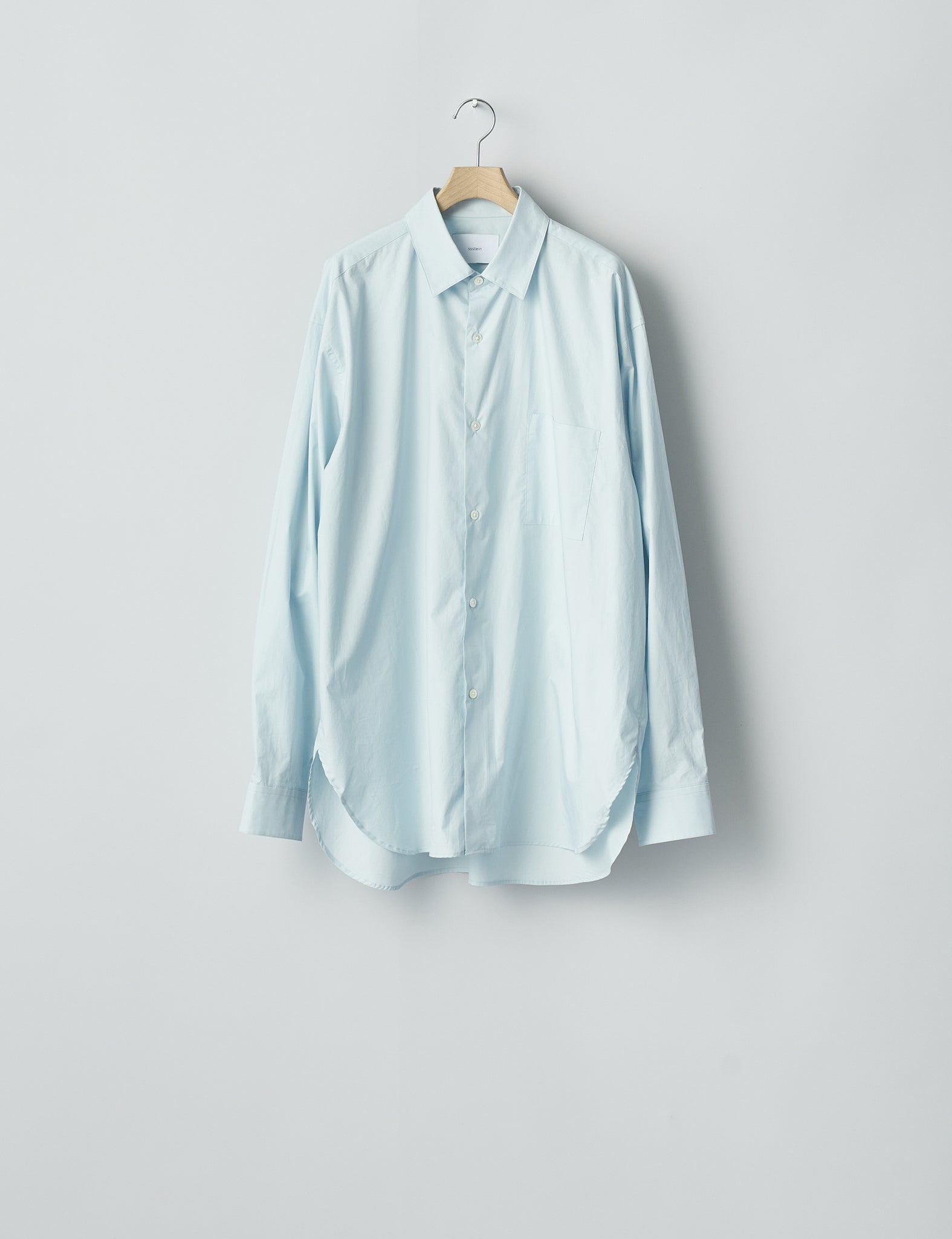 OFF BLUE SUVIN COTTON OVERSIZED DOWN PAT SHIRT