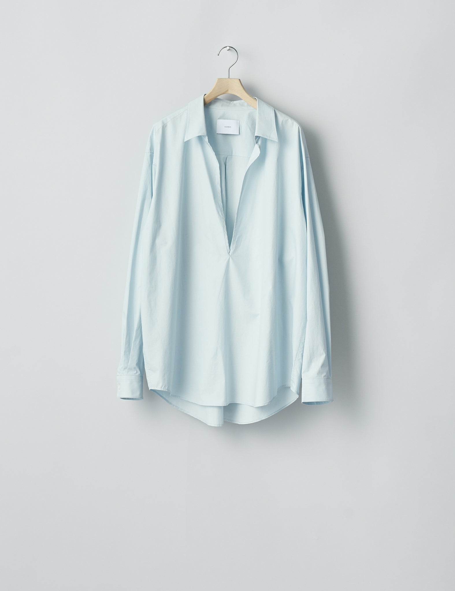 OFF BLUE SUVIN COTTON OVERSIZED SKIPPER SHIRT