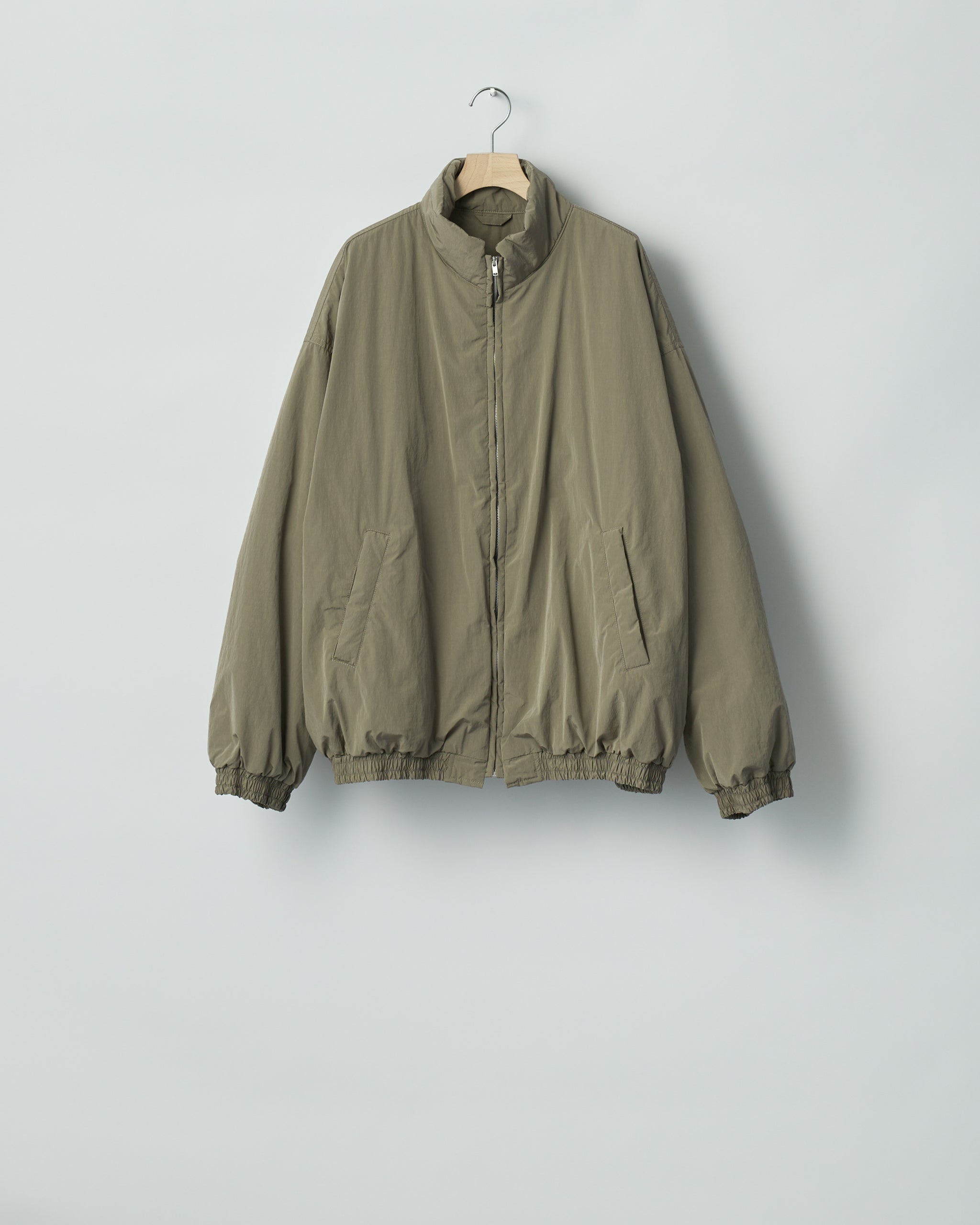 TAUPE WINDPROOF NYLON PADDED JACKET