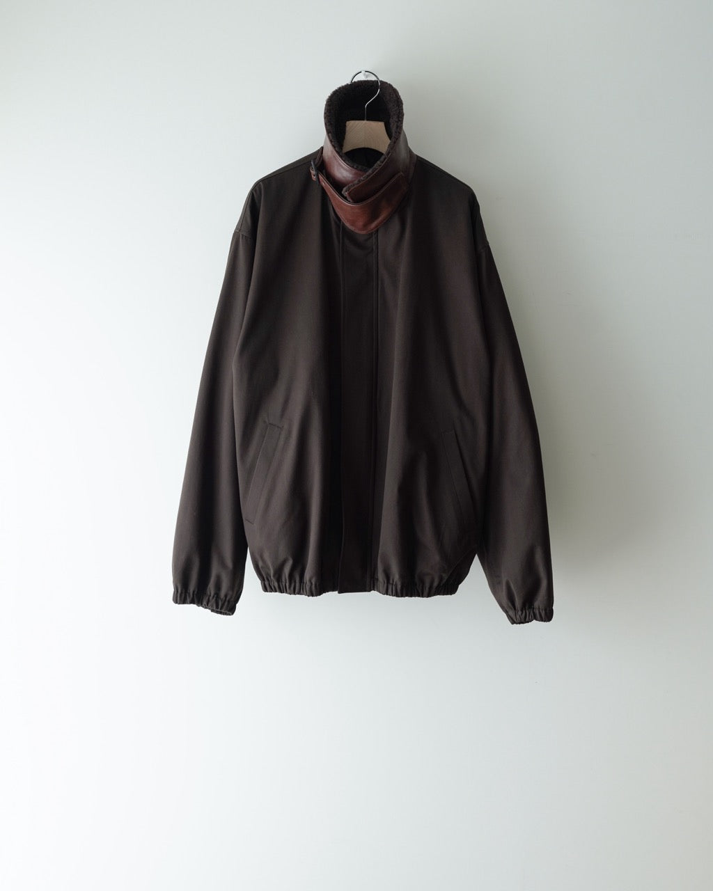 DARK BROWN MOUTON COLLAR PADDED JACKET