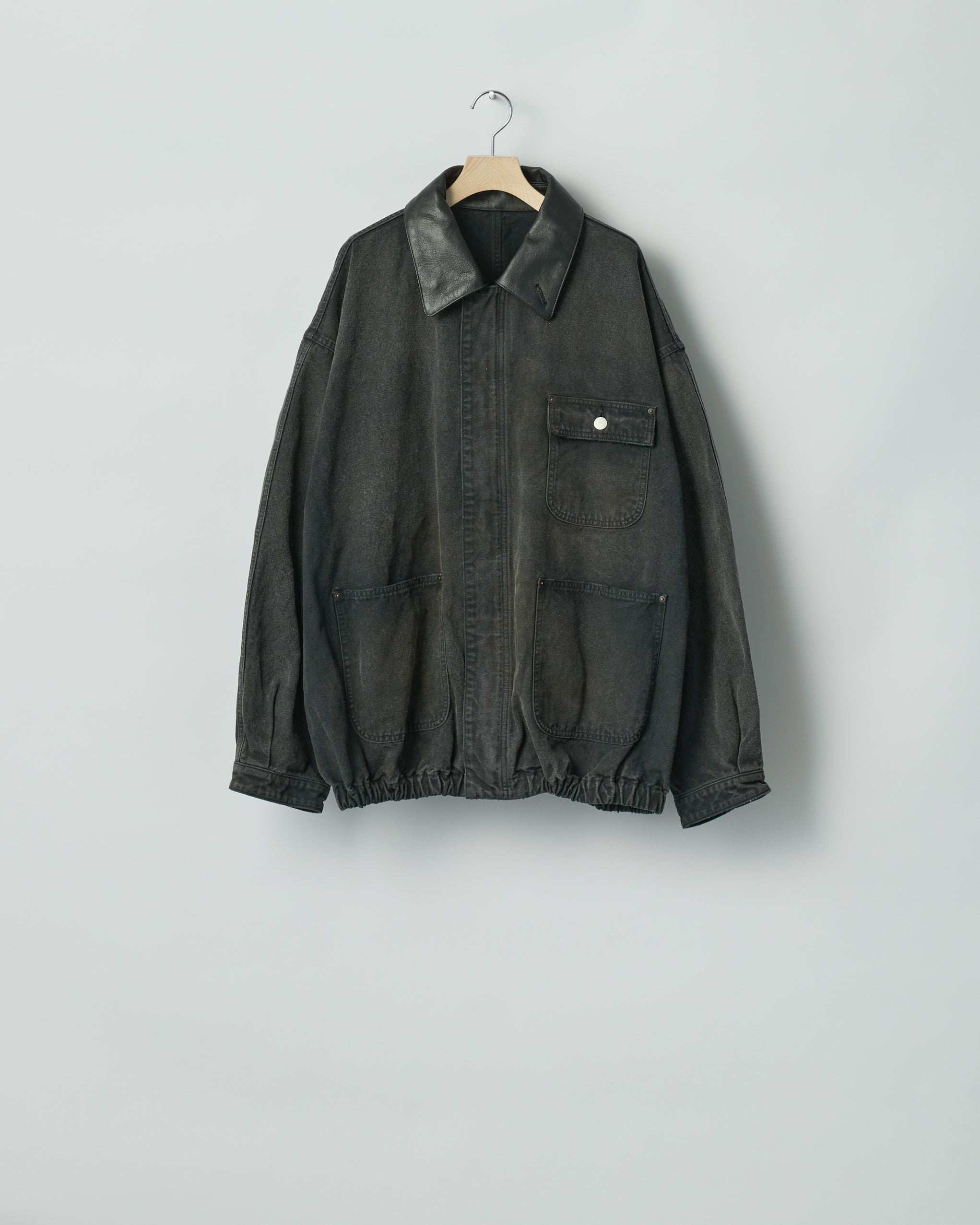 BLACK SULFUR DYED OXFORD VINTAGE JACKET
