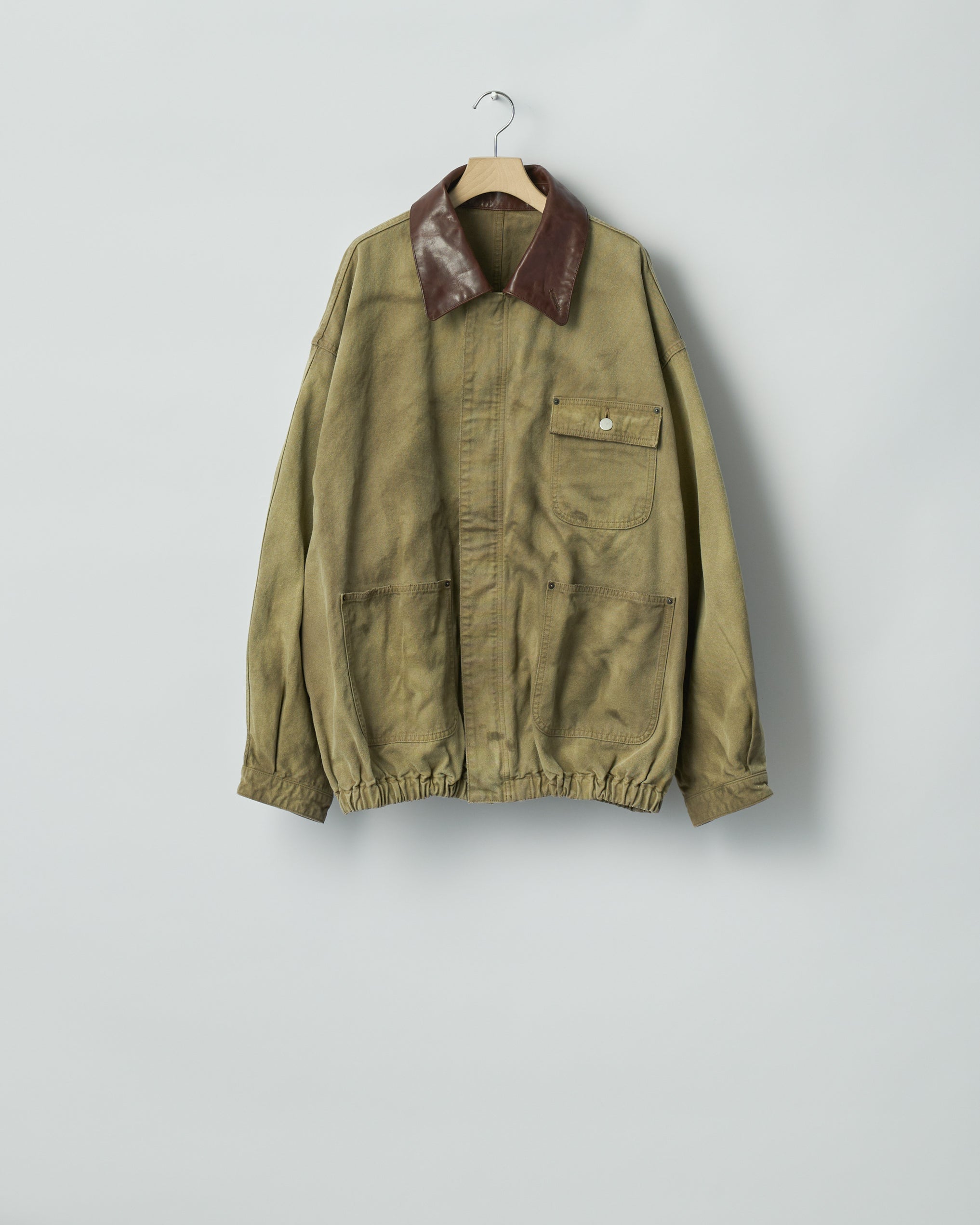 KHAKI BEIGE SULFUR DYED OXFORD VINTAGE JACKET
