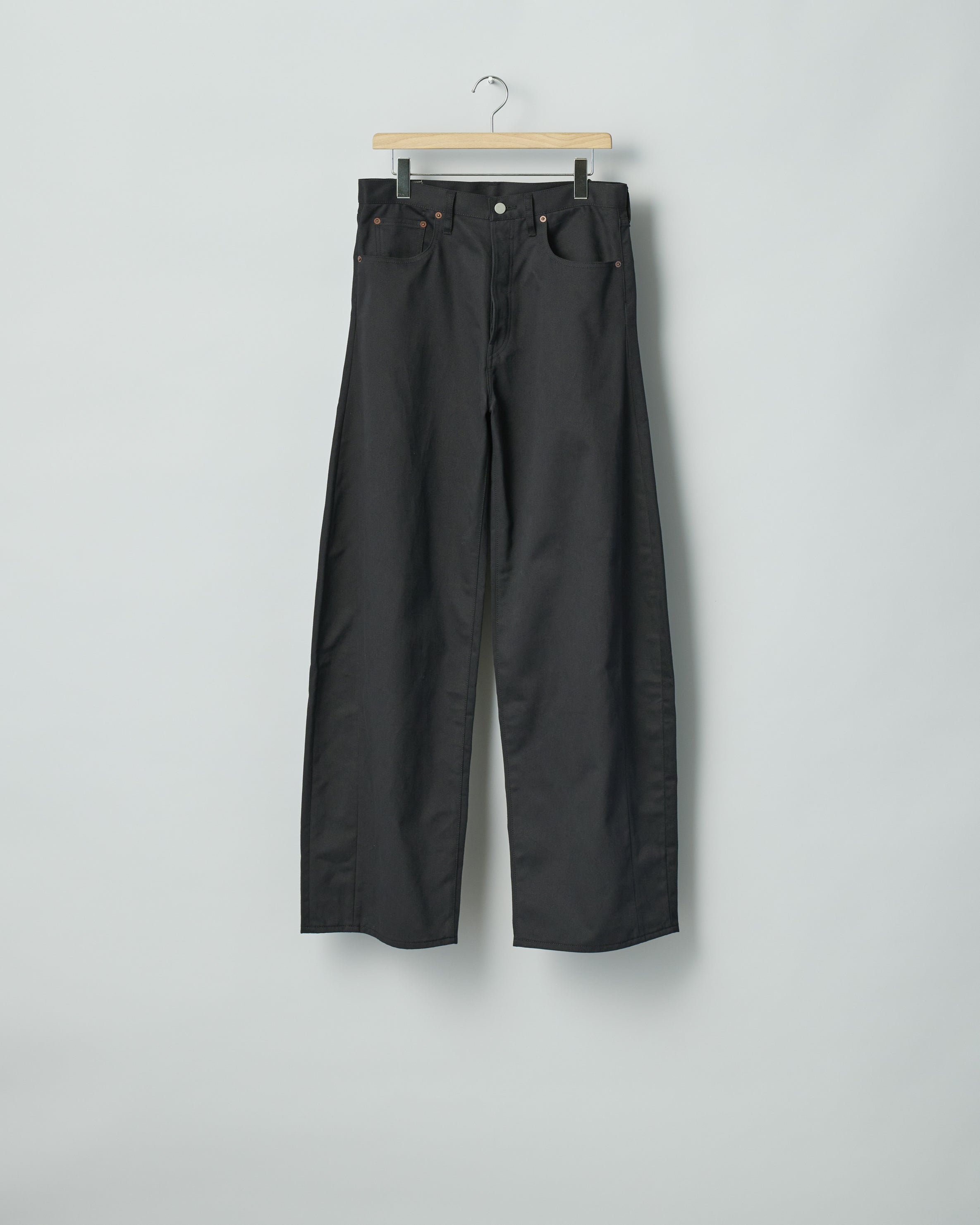 BLACK DEFORMATION WIDE COTTON PANTS