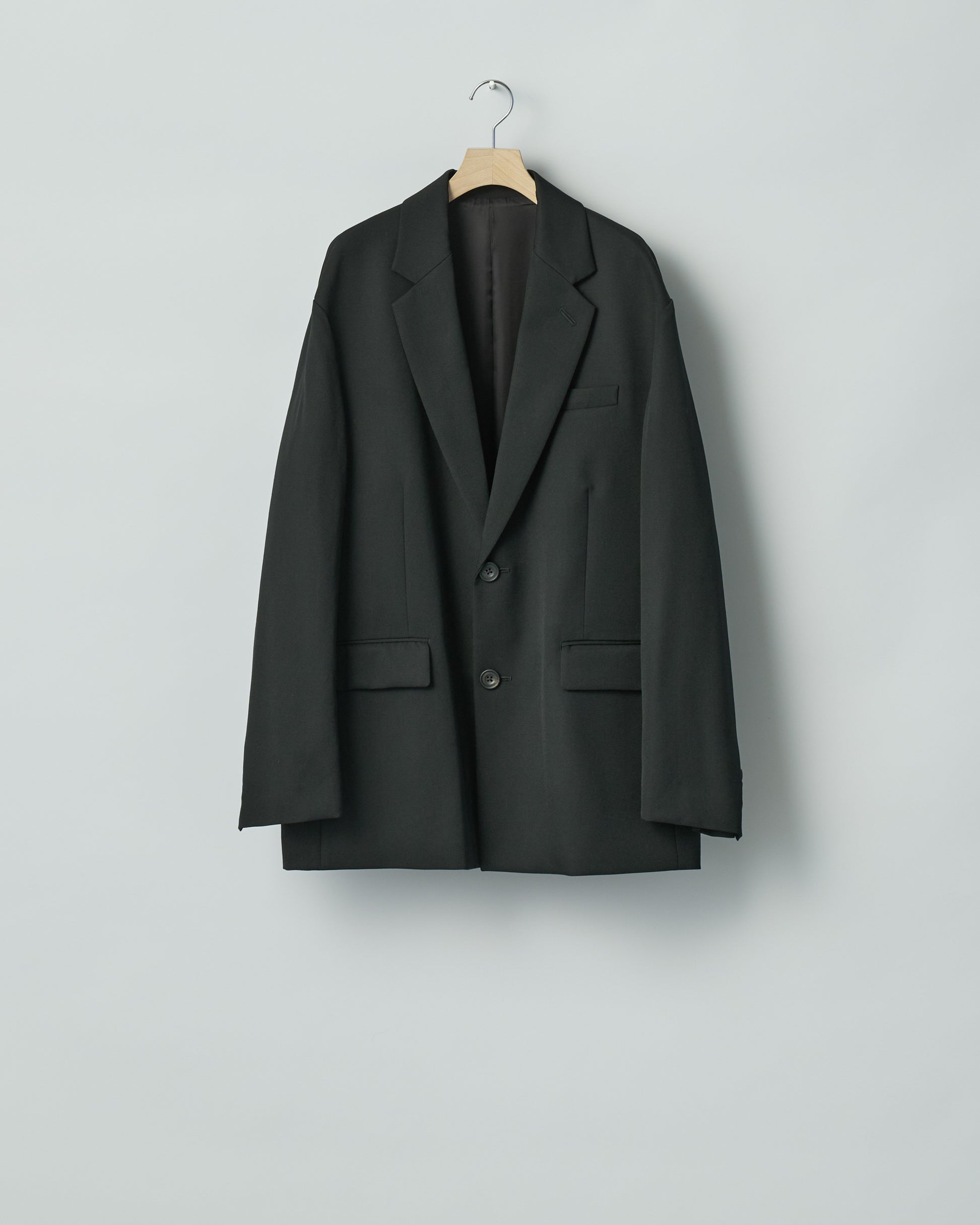 BLACK OVERSIZED SINGLE BREASTED JACKET