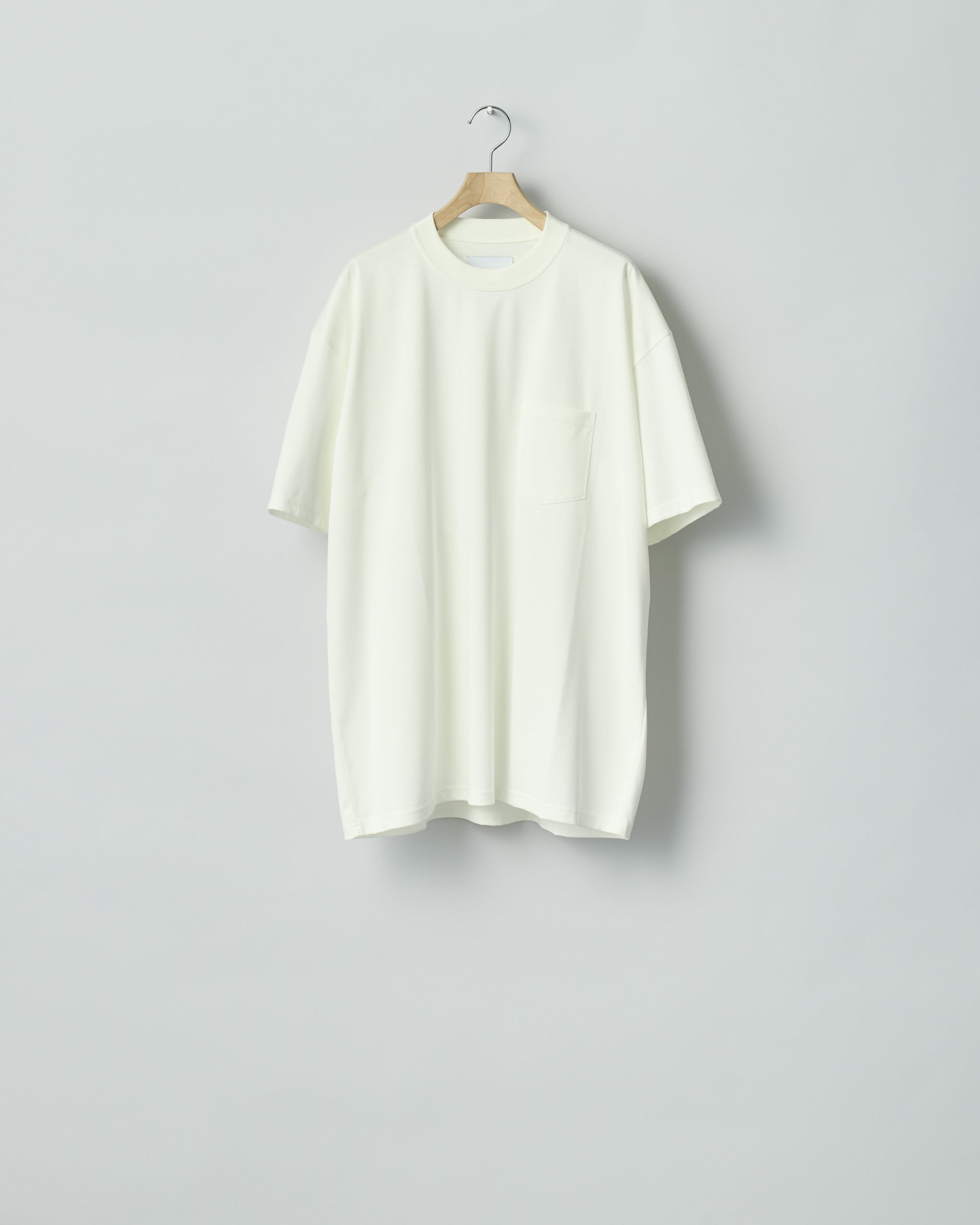 WHITE SUPIMA COTTON OVERSIZED POCKET TEE