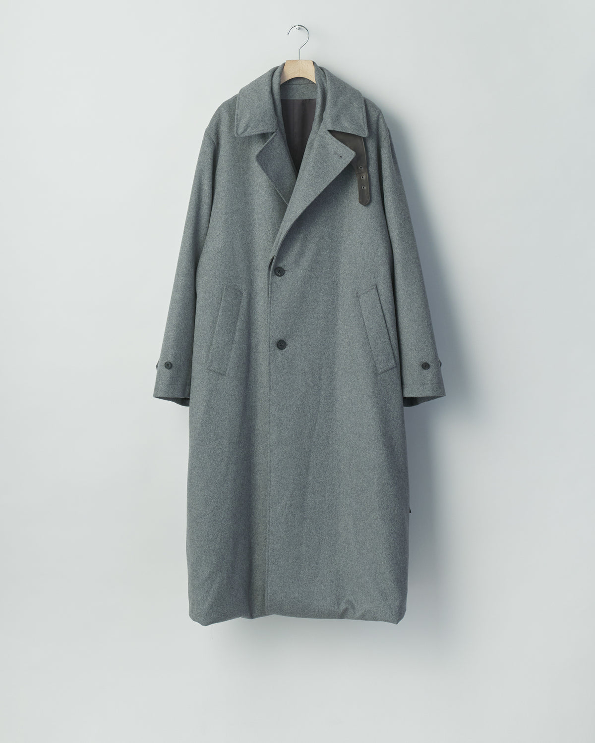 GREY WOOL CASHMERE LAYERED COMBINATION COAT