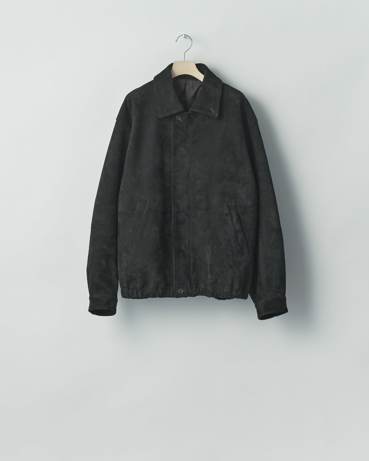 BLACK GOAT SUEDE ZIP JACKET