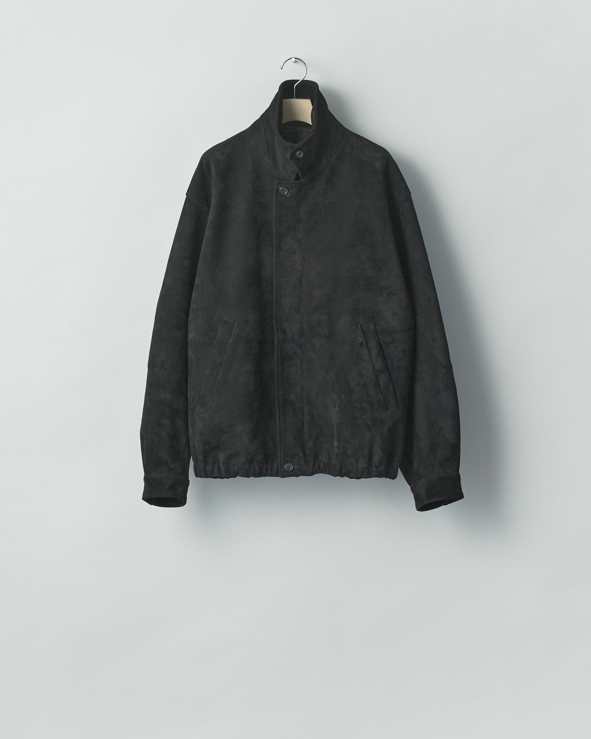 BLACK GOAT SUEDE ZIP JACKET