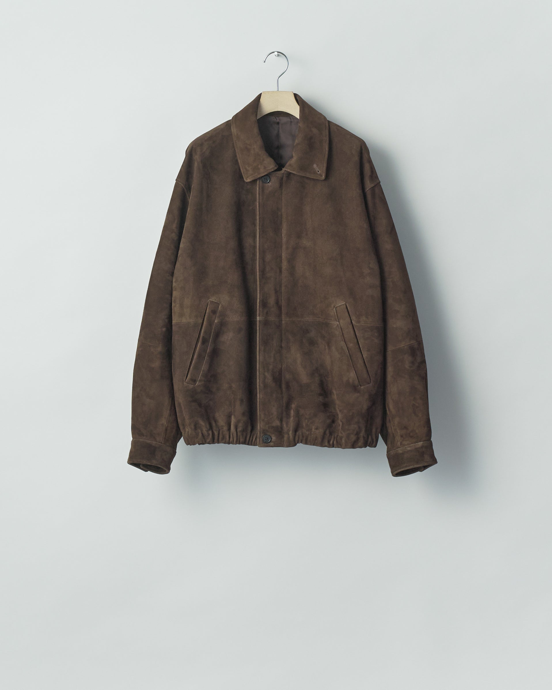 BROWN GOAT SUEDE ZIP JACKET